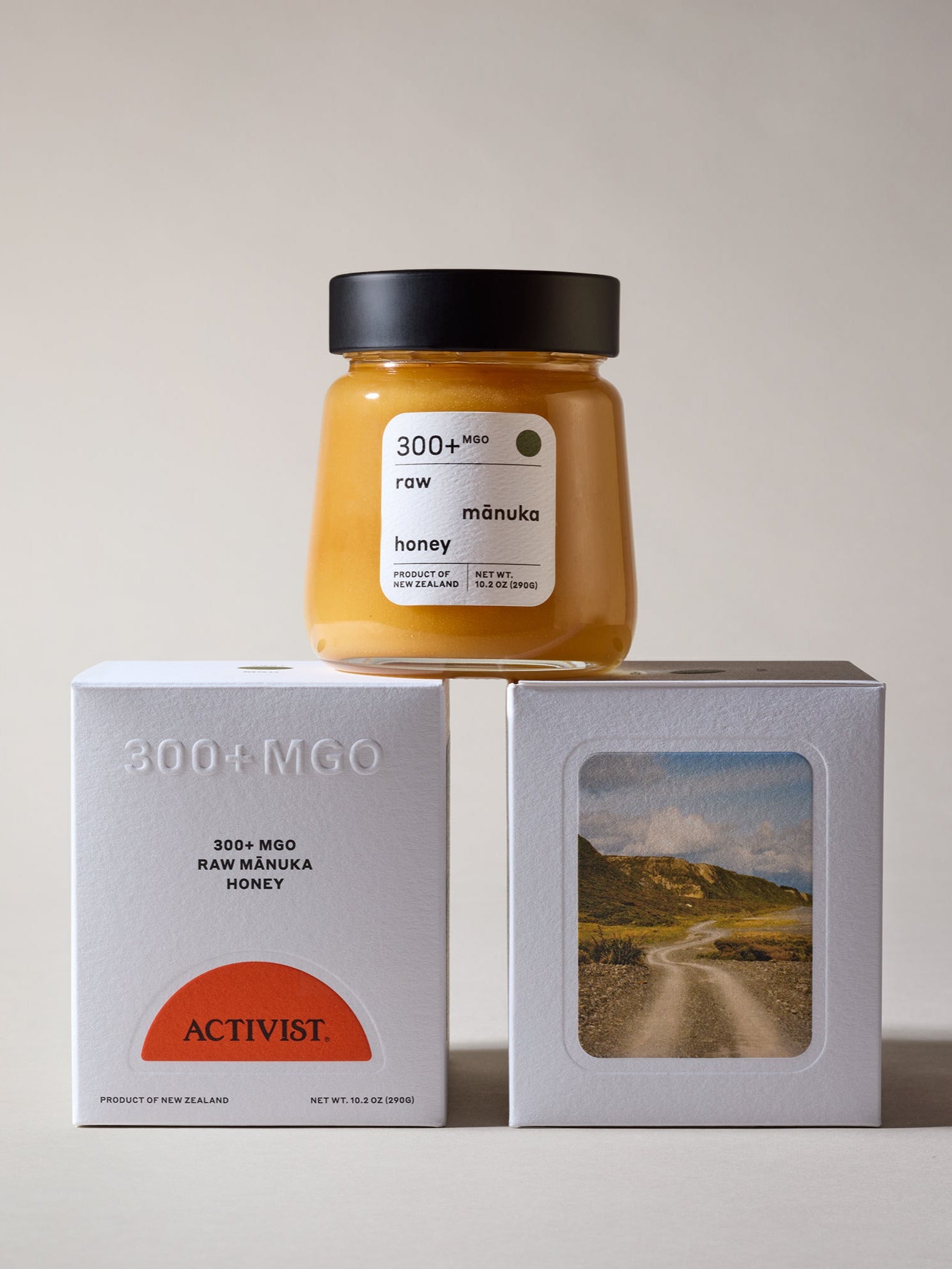 ACTIVIST Mānuka Honey 300+ product of New Zealand lifestyle shot
