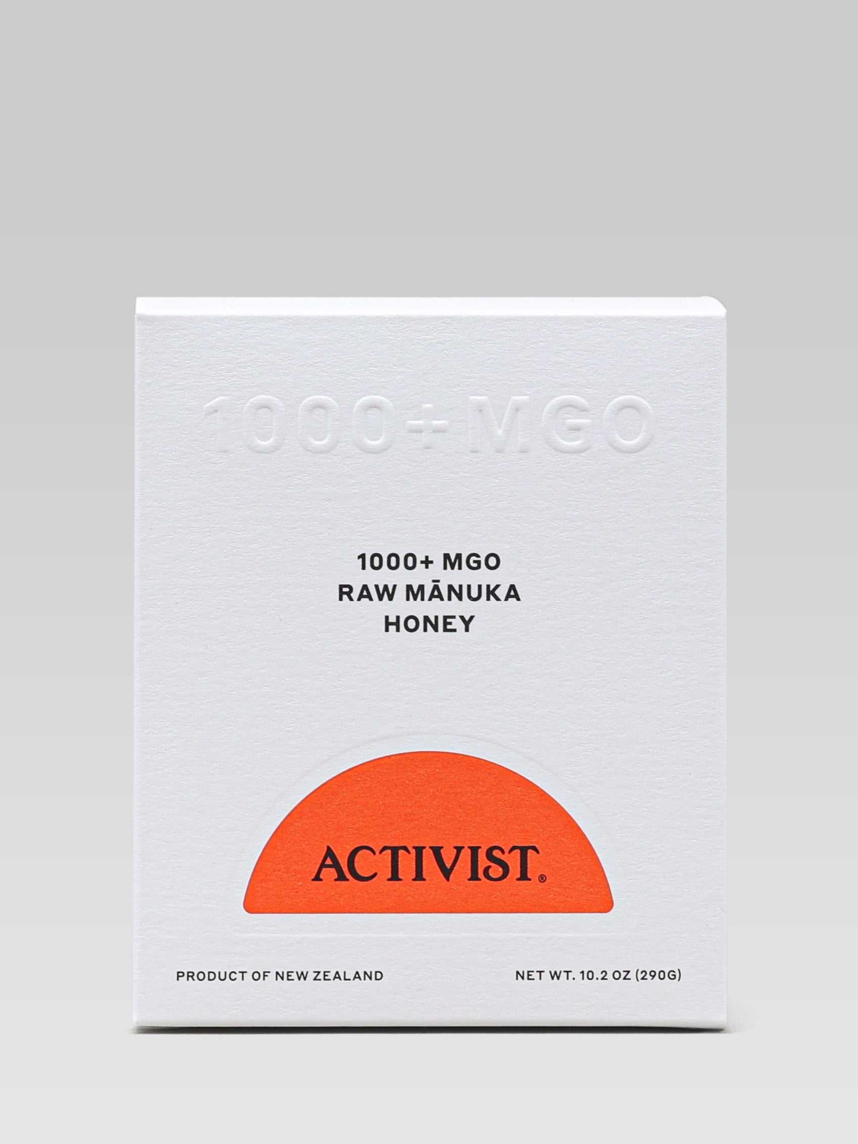 ACTIVIST 1000+MGO Raw Mānuka Honey packaging