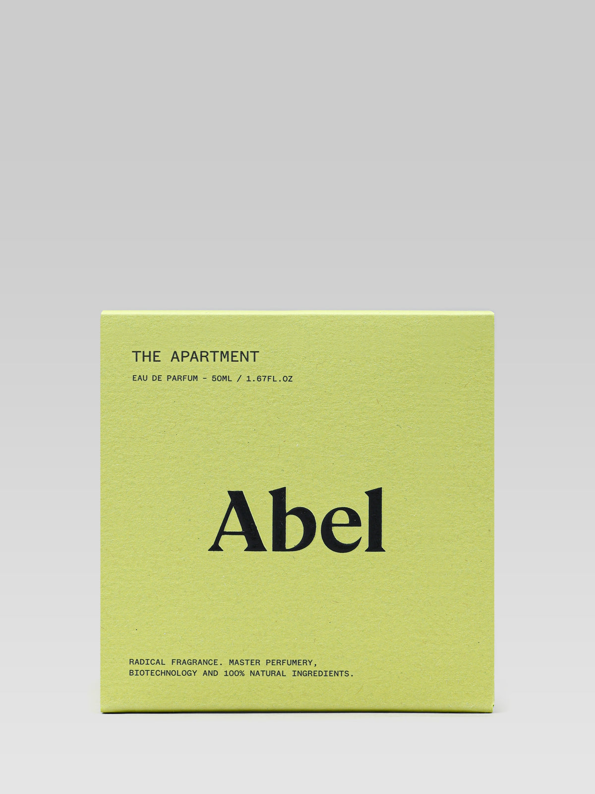 ABEL The Apartment 50 ml 100% Natural Eau de Parfum bottle on grey background