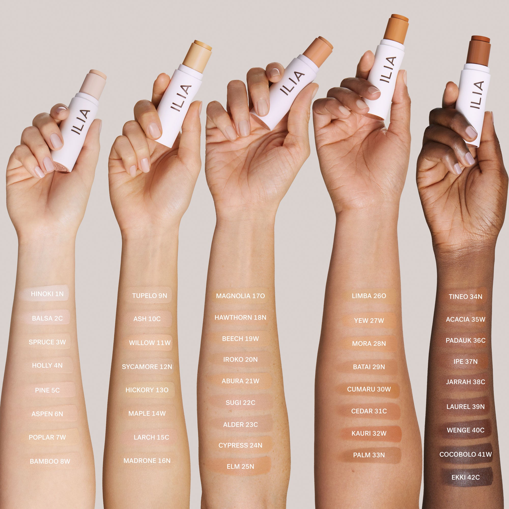 ILIA BEAUTY Skin Rewind Complexion Stick Arm Swatches