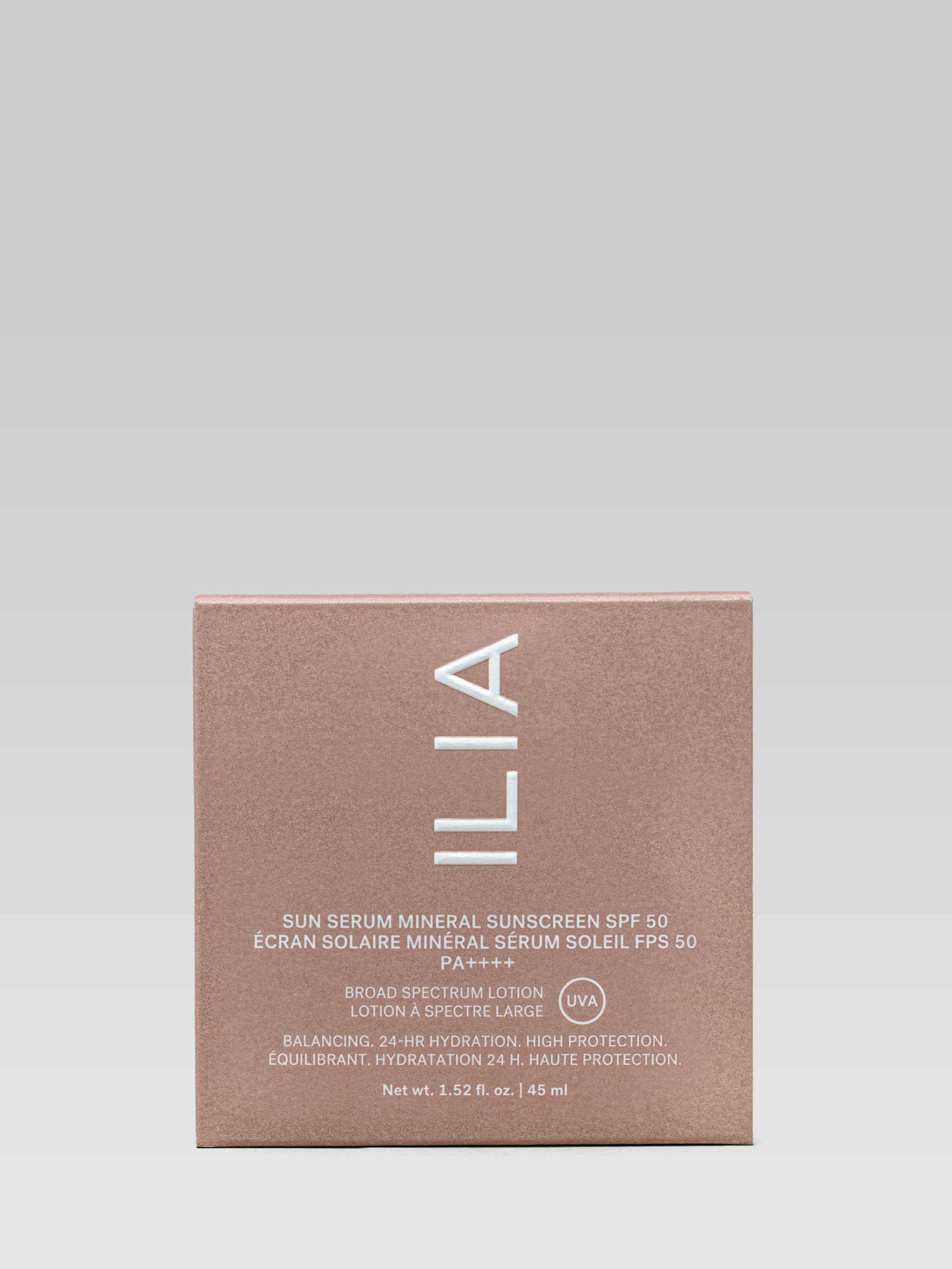 ILIA BEAUTY Sun Serum Mineral Sunscreen SPF 50 packaging