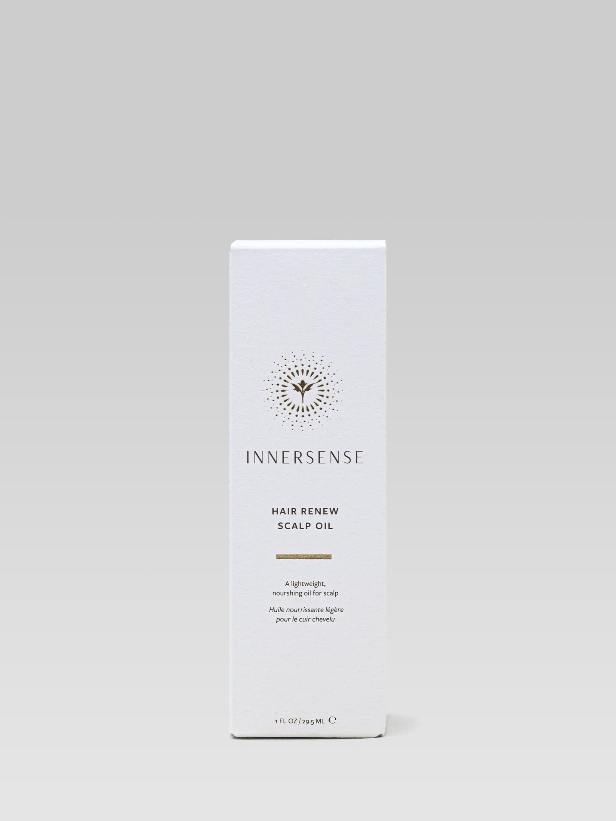 INNERSENSE Hair Renew Scalp Oil a lightweight, nourishing oil for scalp packaging