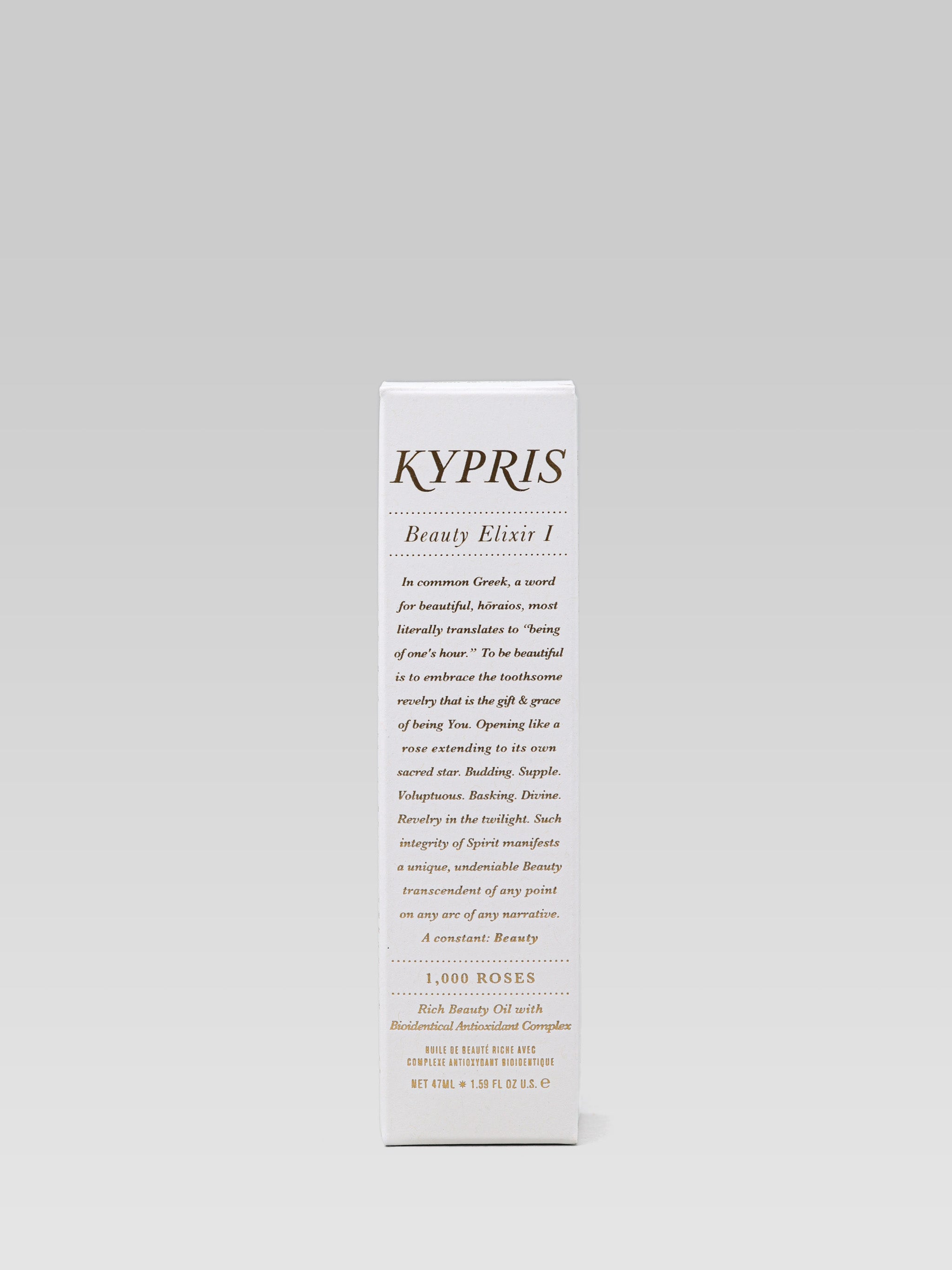 KYPRIS Beauty Elixir I 1000 Roses Face Oil product packaging