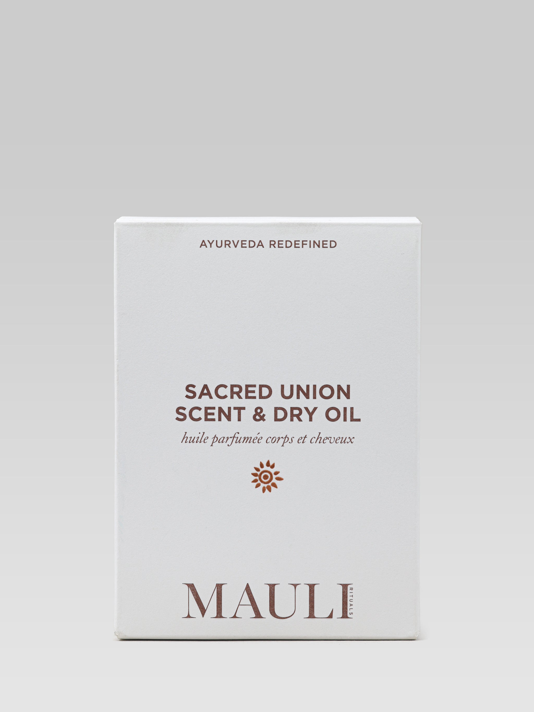 MAULI Sacred Union Scent & Dry Oil packaging