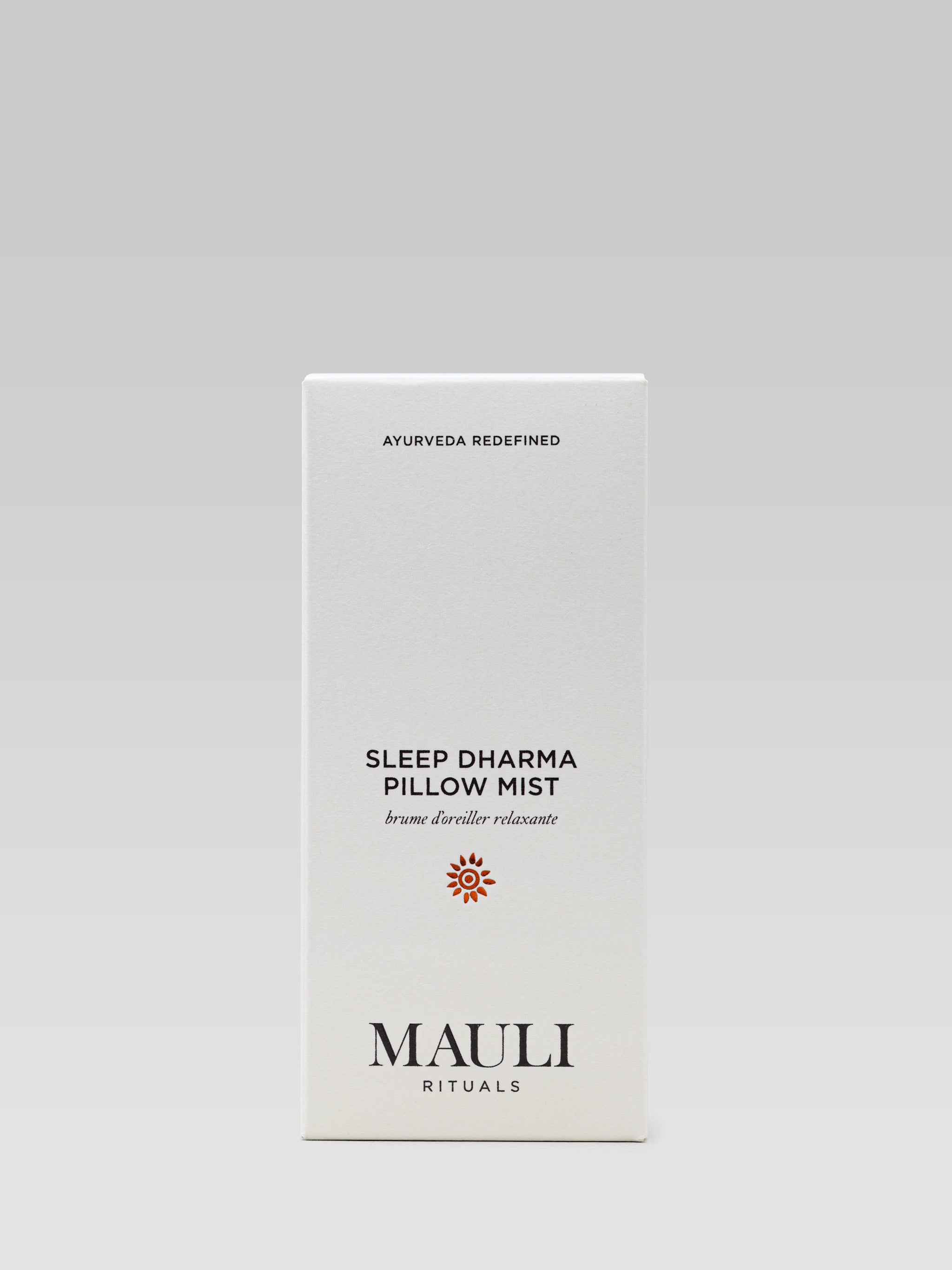 MAULI Sleep Dharma Pillow Mist packaging
