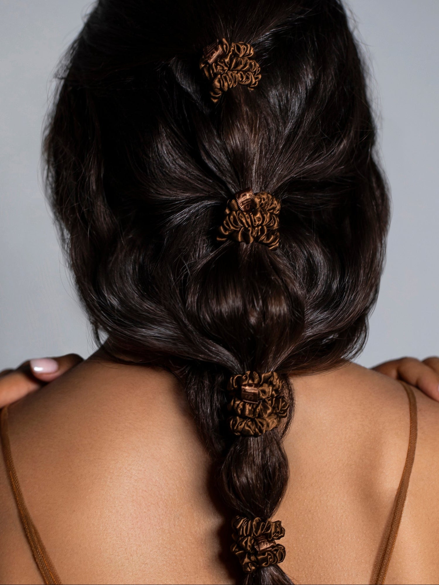 SLIP Back To Basics Skinny Scrunchies - Dark Brown