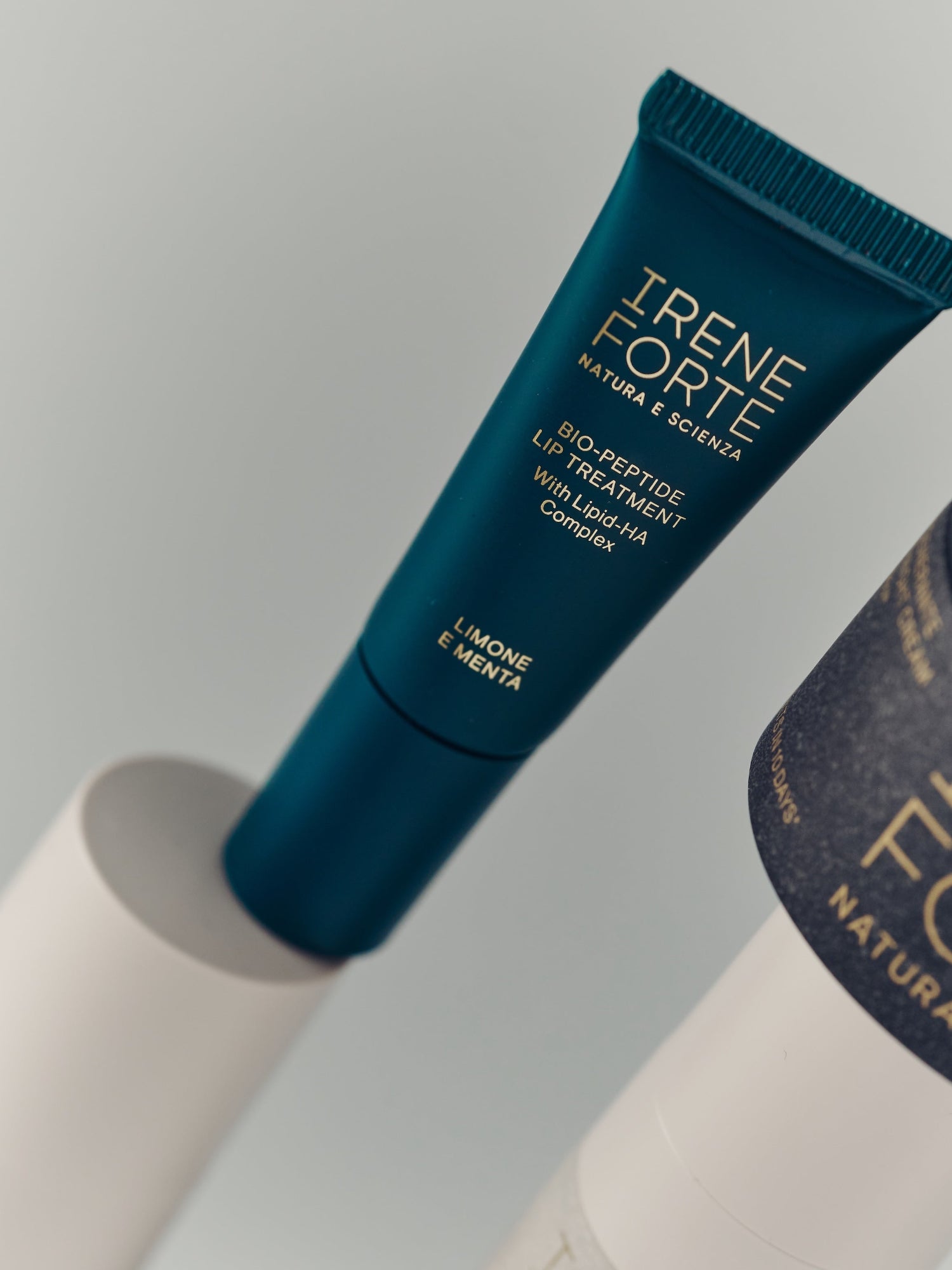 IRENE FORTE skincare travel sizes with Bio-Peptide Lip Treatment