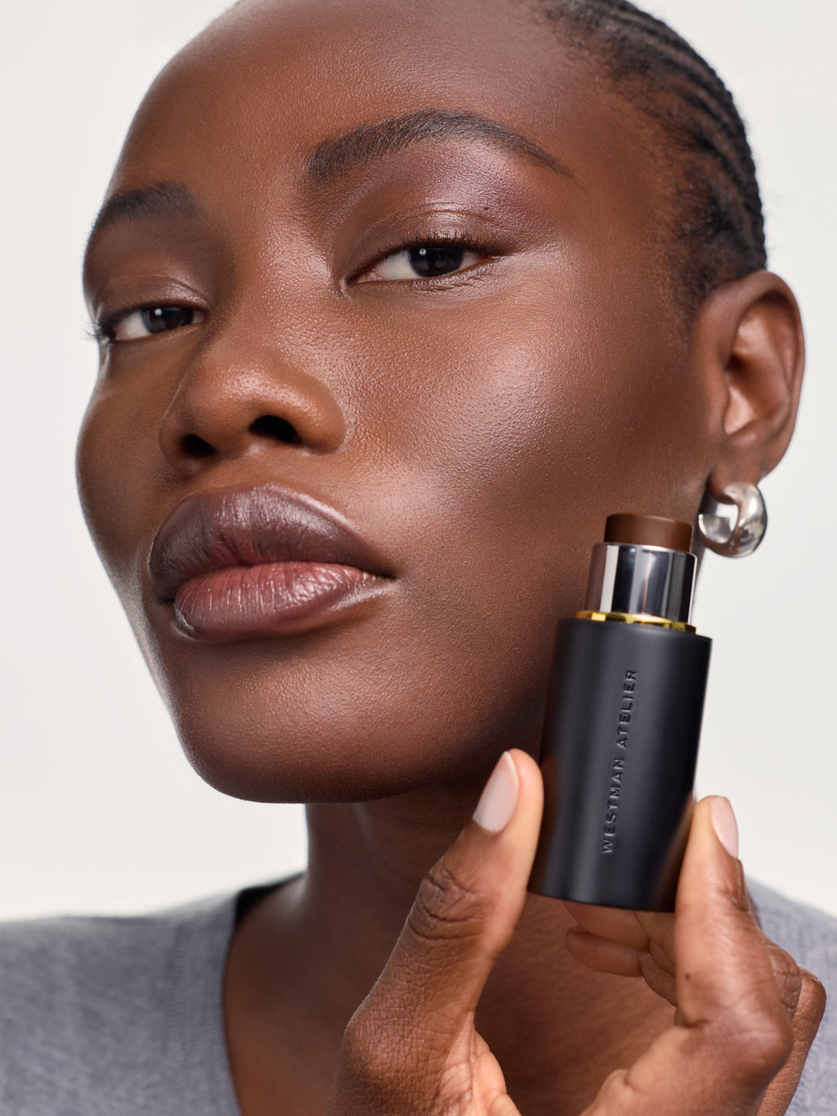 WESTMAN ATELIER Face Trace Contour Stick in Ganache on model