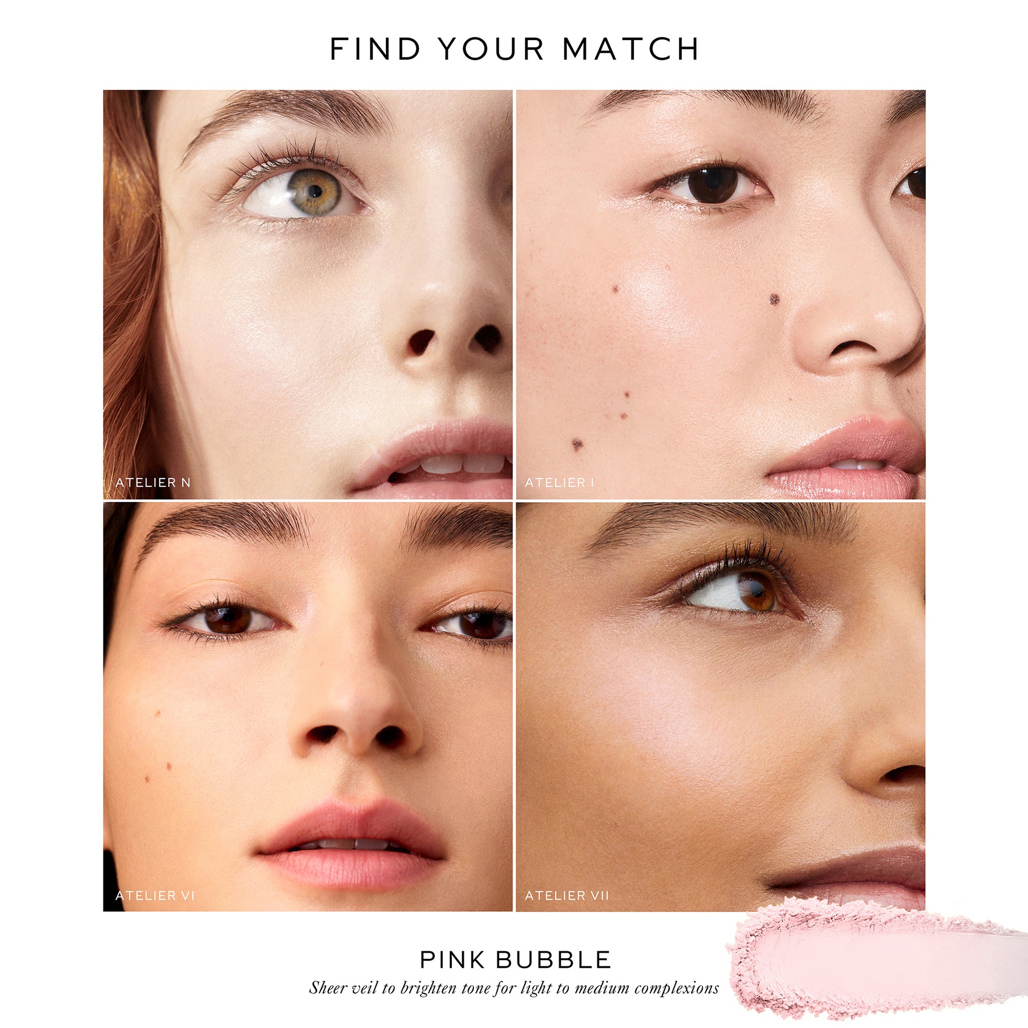 Westman Atelier Vital Pressed Skincare Face Powder in Pink Bubble shade guide