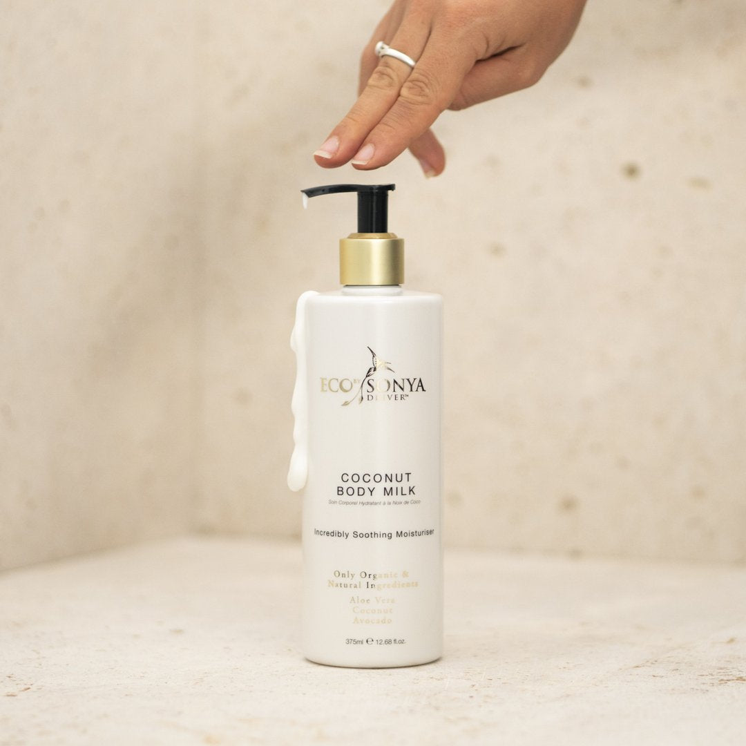 eco by sonya coconut body milk product shot
