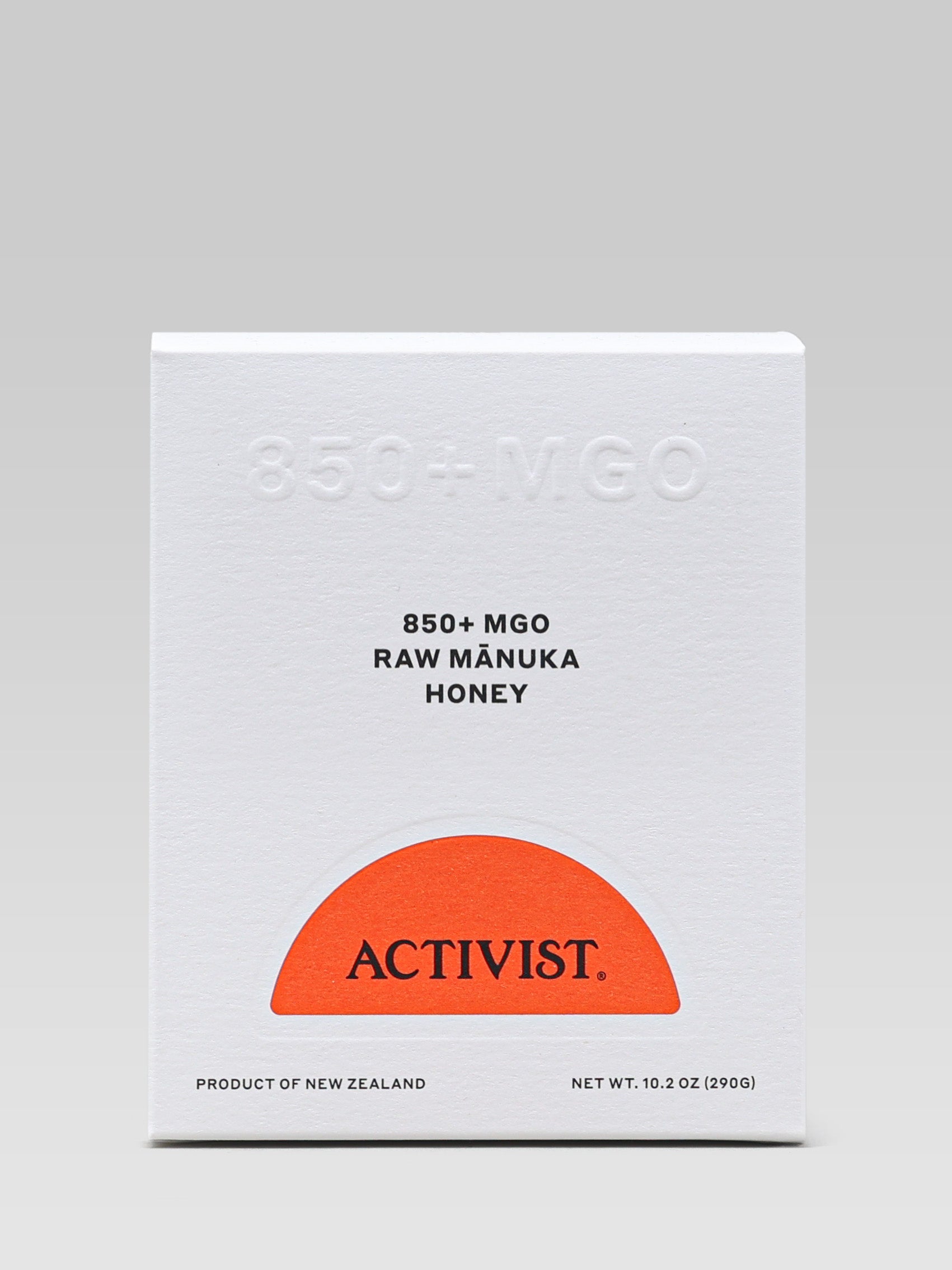 ACTIVIST 850+MGO Raw Mānuka Honey packaging