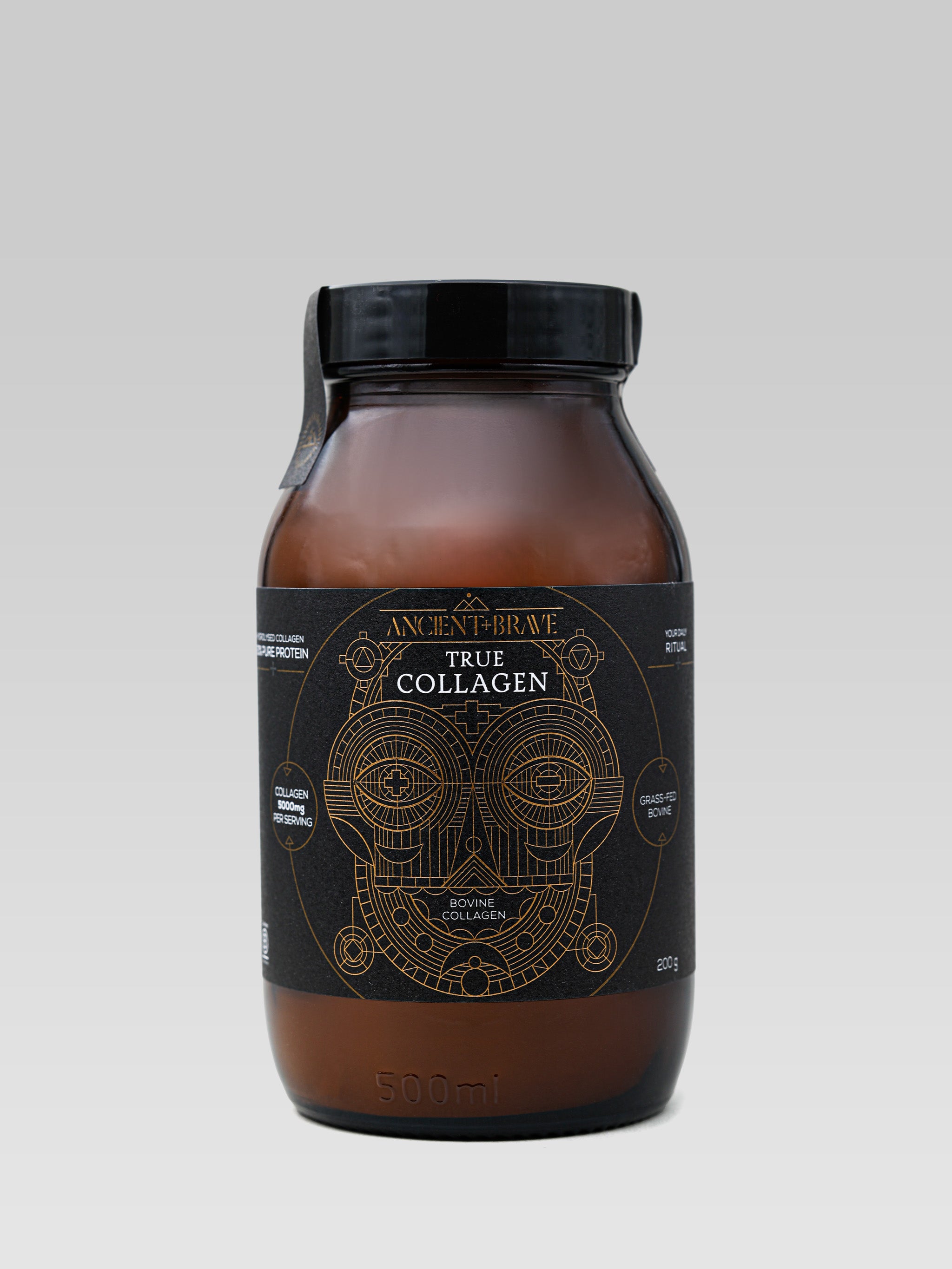 ANCIENT + BRAVE True Collagen product shot glass jar