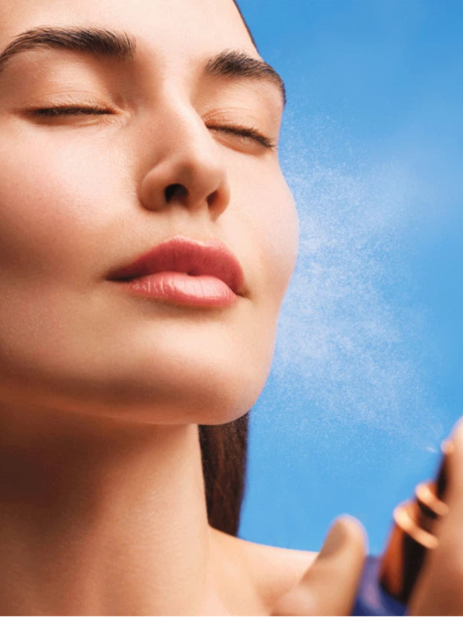 Augustinus Bader hydrating face mist applied to refresh the skin