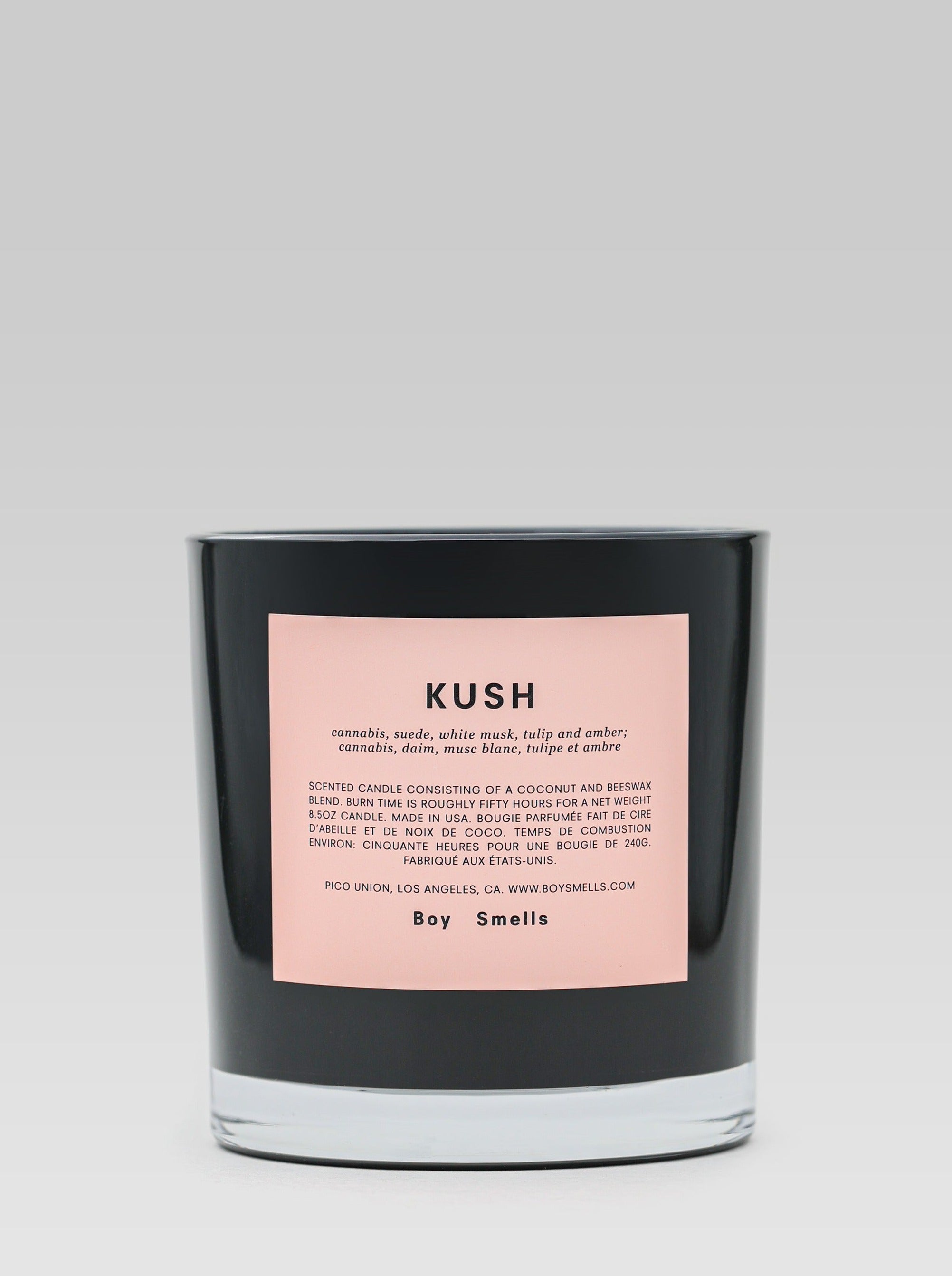 Boy Smells Candle Kush cannabis, suede, white musk, tulip and amber product shot