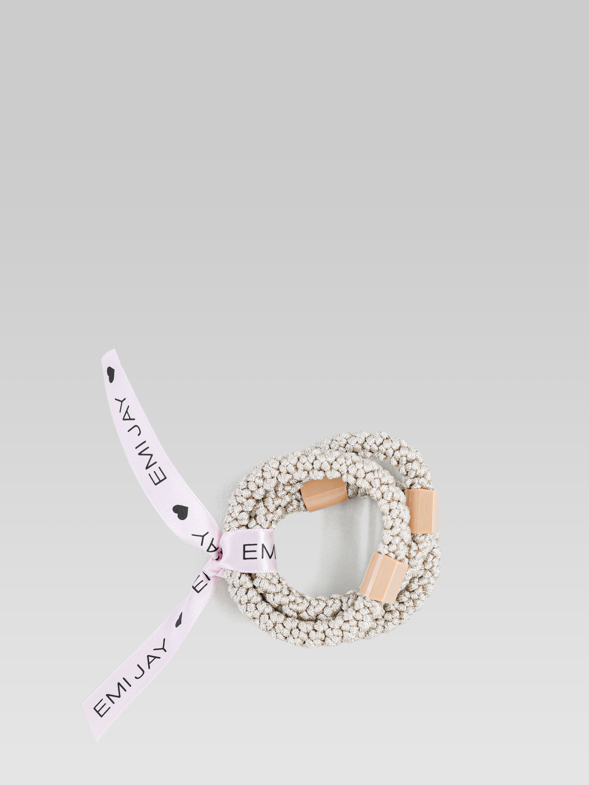Emi Jay Knit Hair Band in Champagne set of two