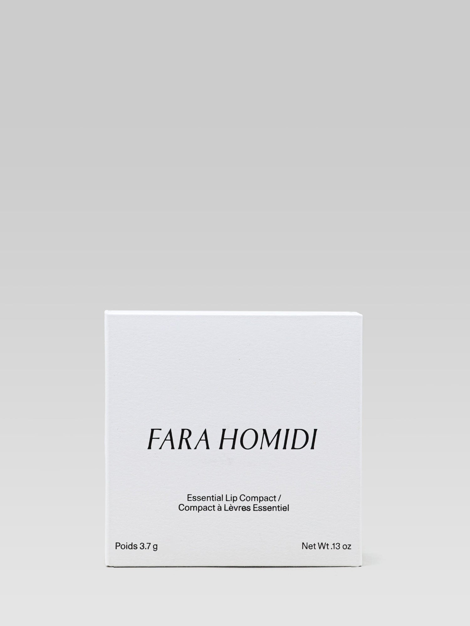 FARA HOMIDI Essential Lip Compact packaging product box
