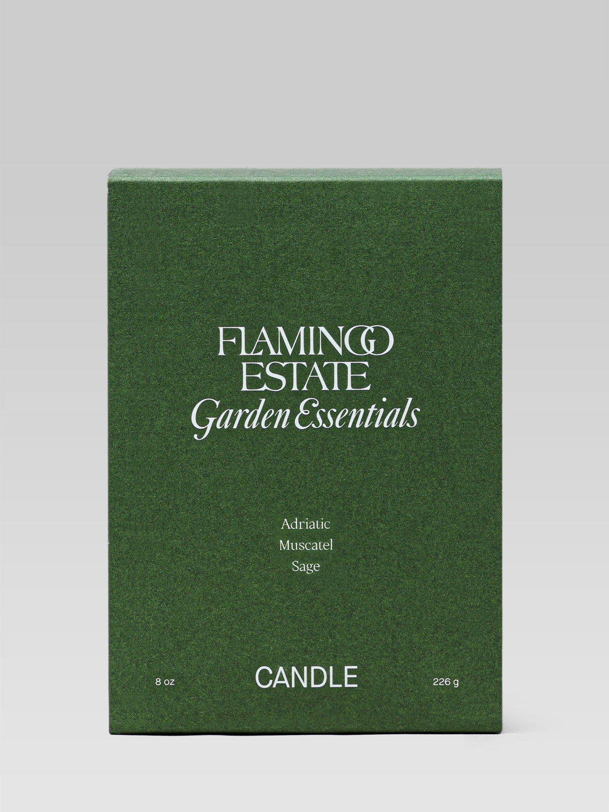 FLAMINGO ESTATE Adriatic Muscatel Sage Candle packaging