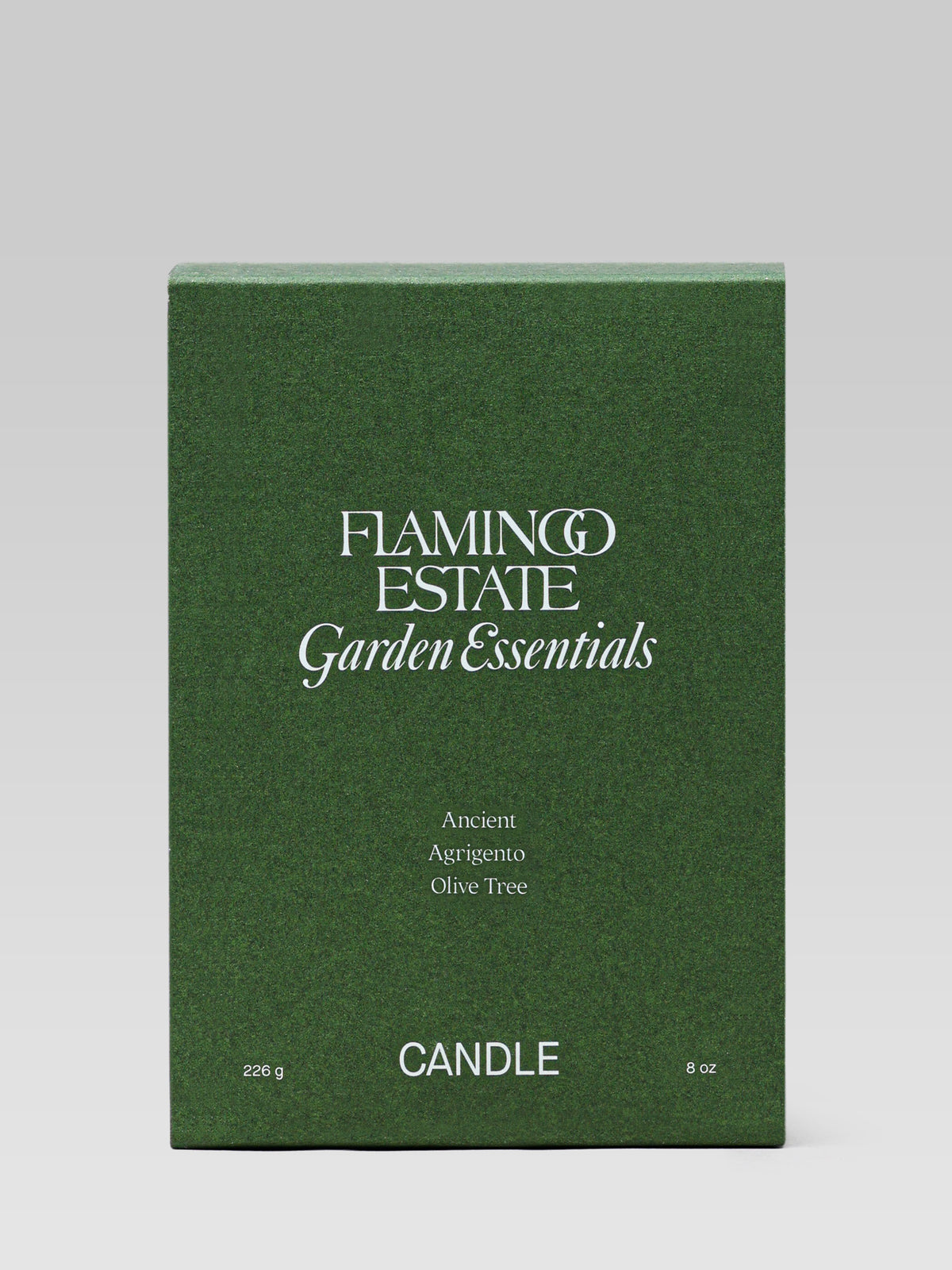 FLAMINGO ESTATE Ancient Agrigento Olive Tree Candle packaging