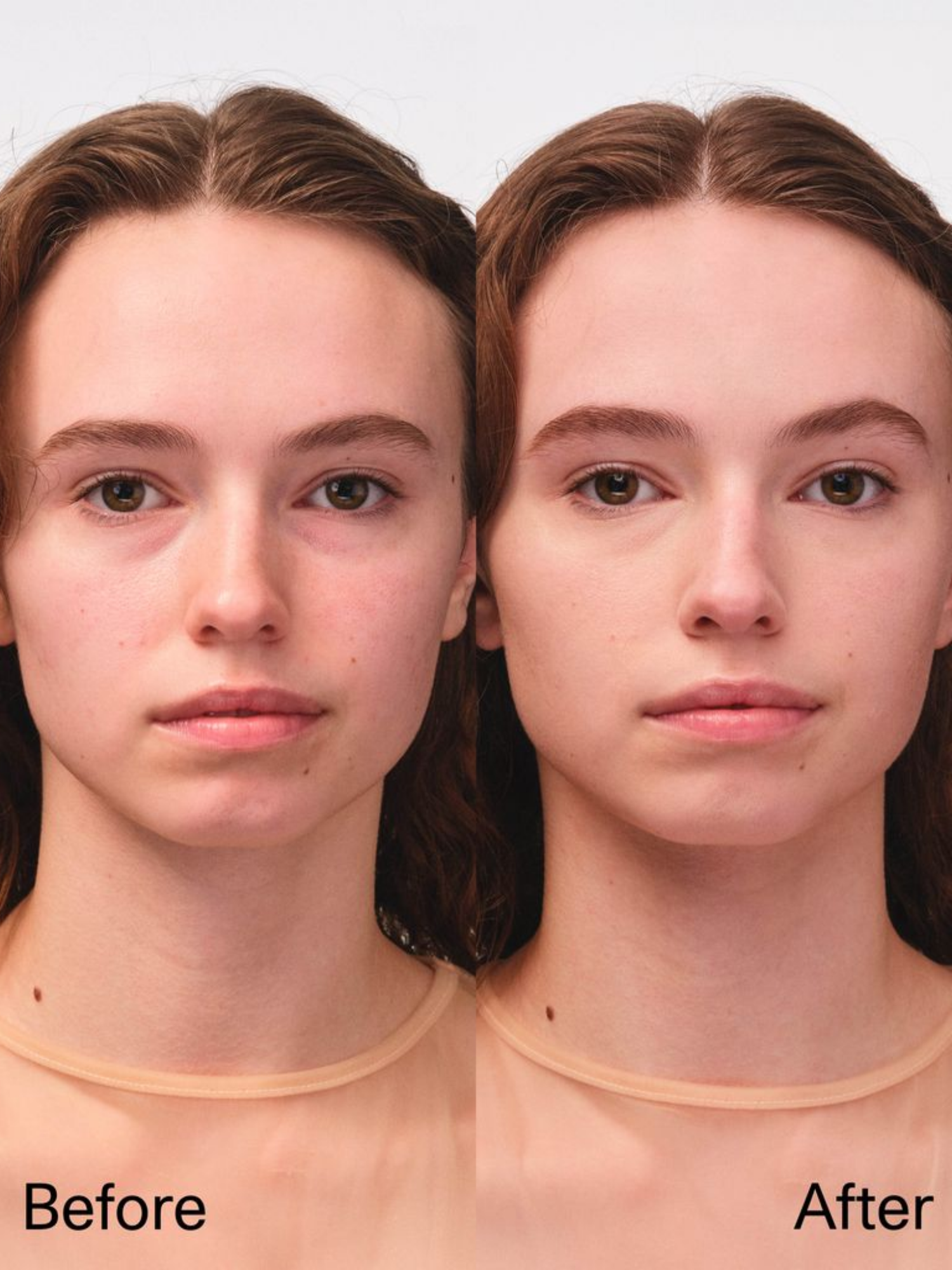 FARA HOMIDI Essential Face Compact in Creme before and after makeup application