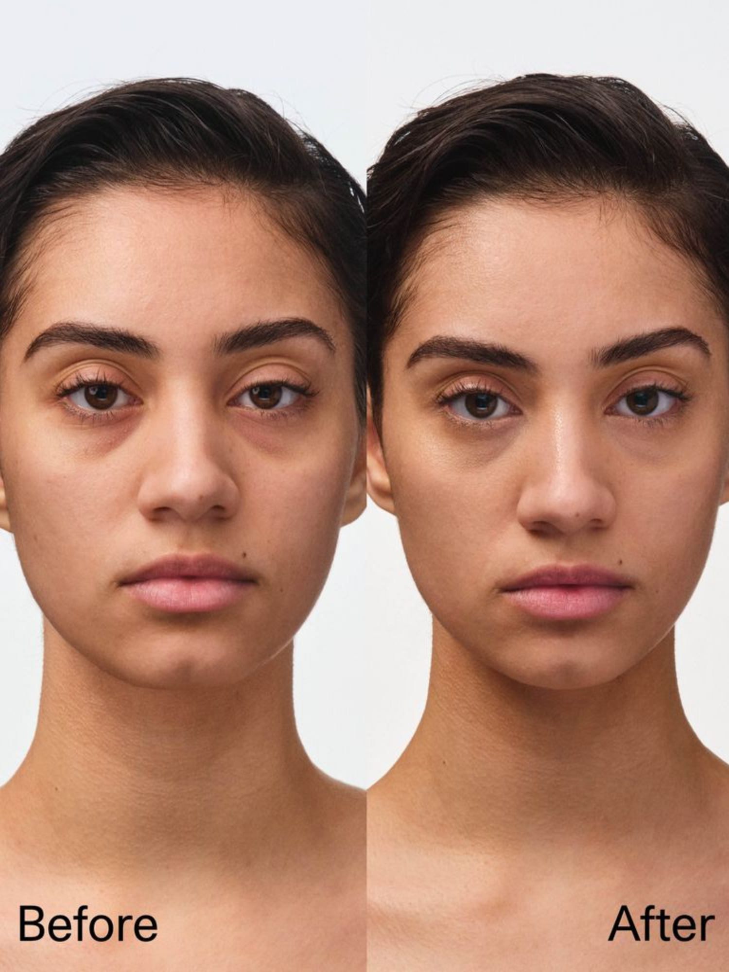 FARA HOMIDI Essential Face Compact in Ochre before and after makeup application