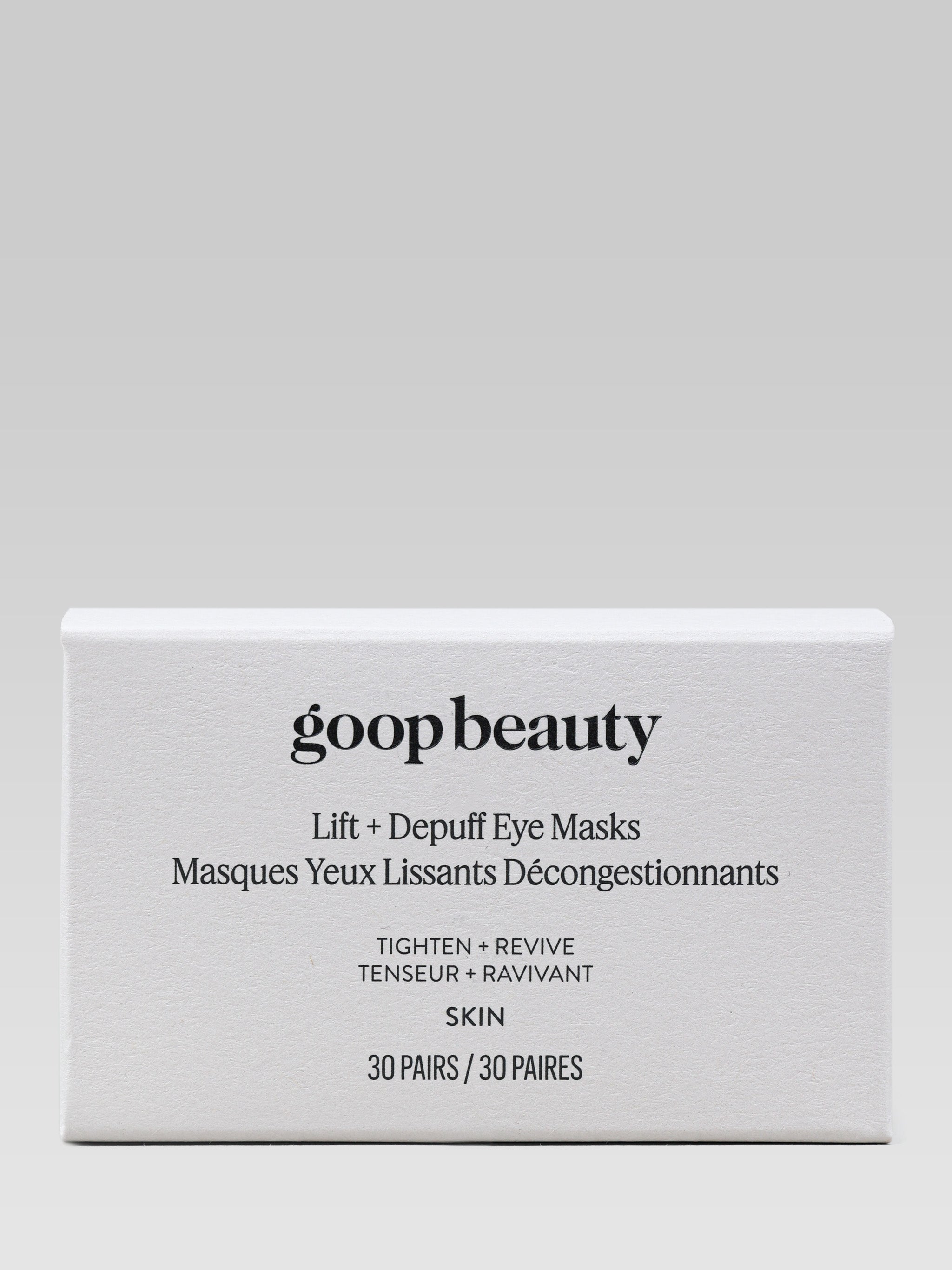 GOOP BEAUTY Lift + Depuff Eye Masks packaging