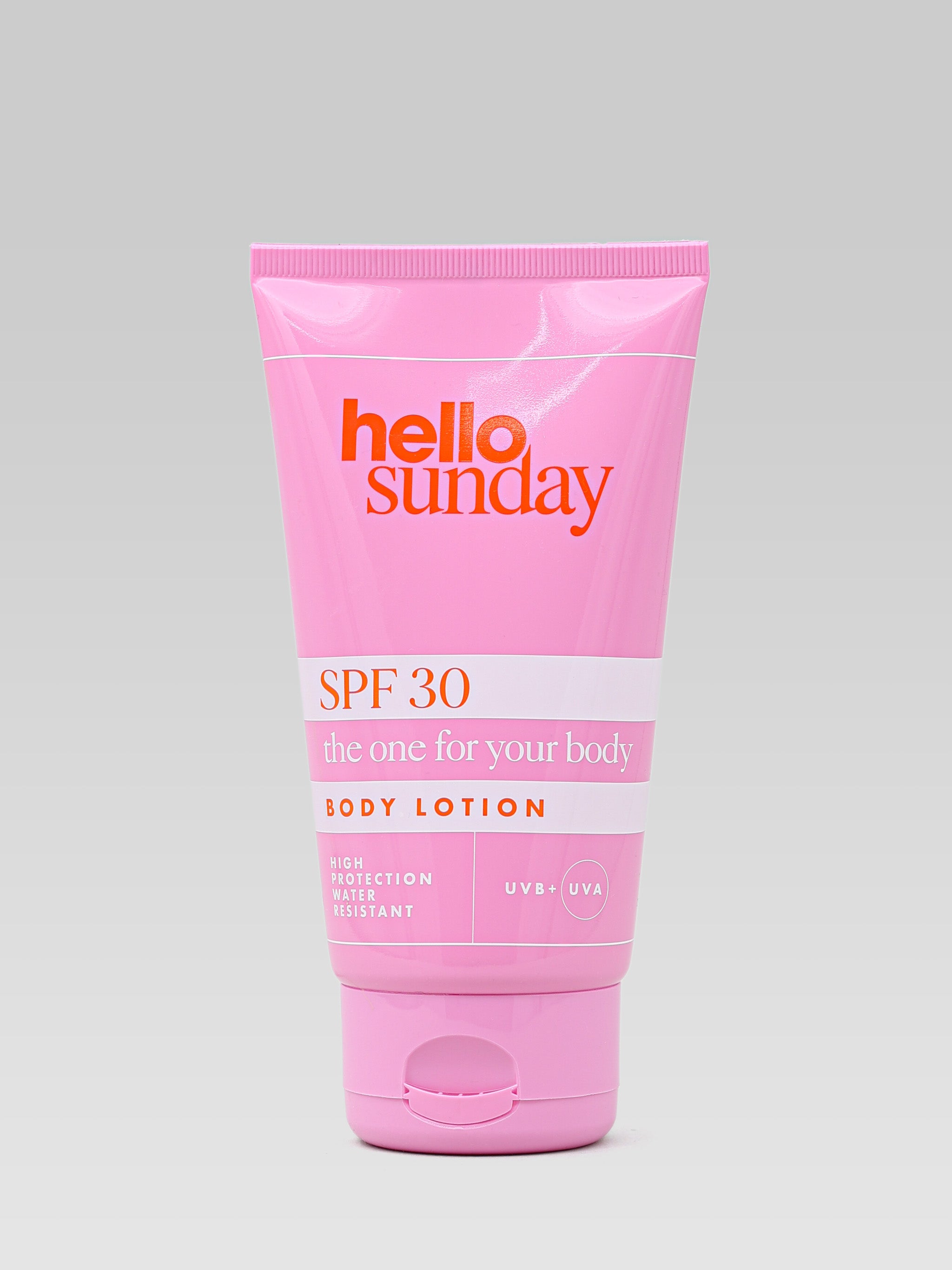HELLO SUNDAY The Essential One – SPF Body Lotion SPF 30 product shot high protection water resistant uva uvb the one for your body 
