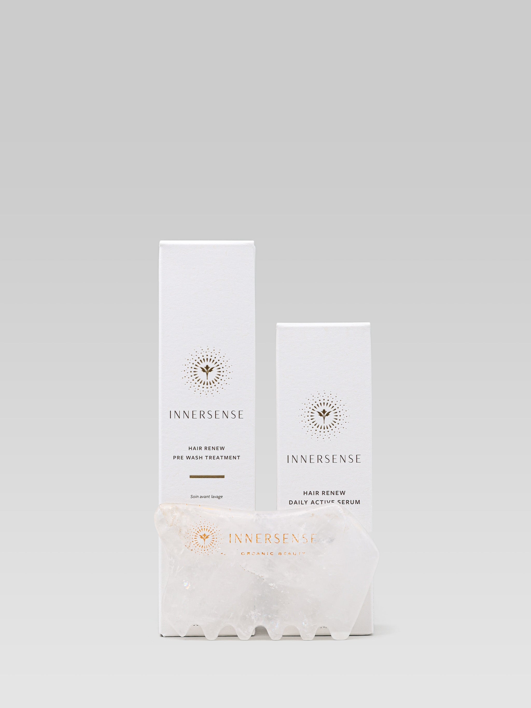 INNERSENSE Harmonic Hair Renew Set product packaging stone