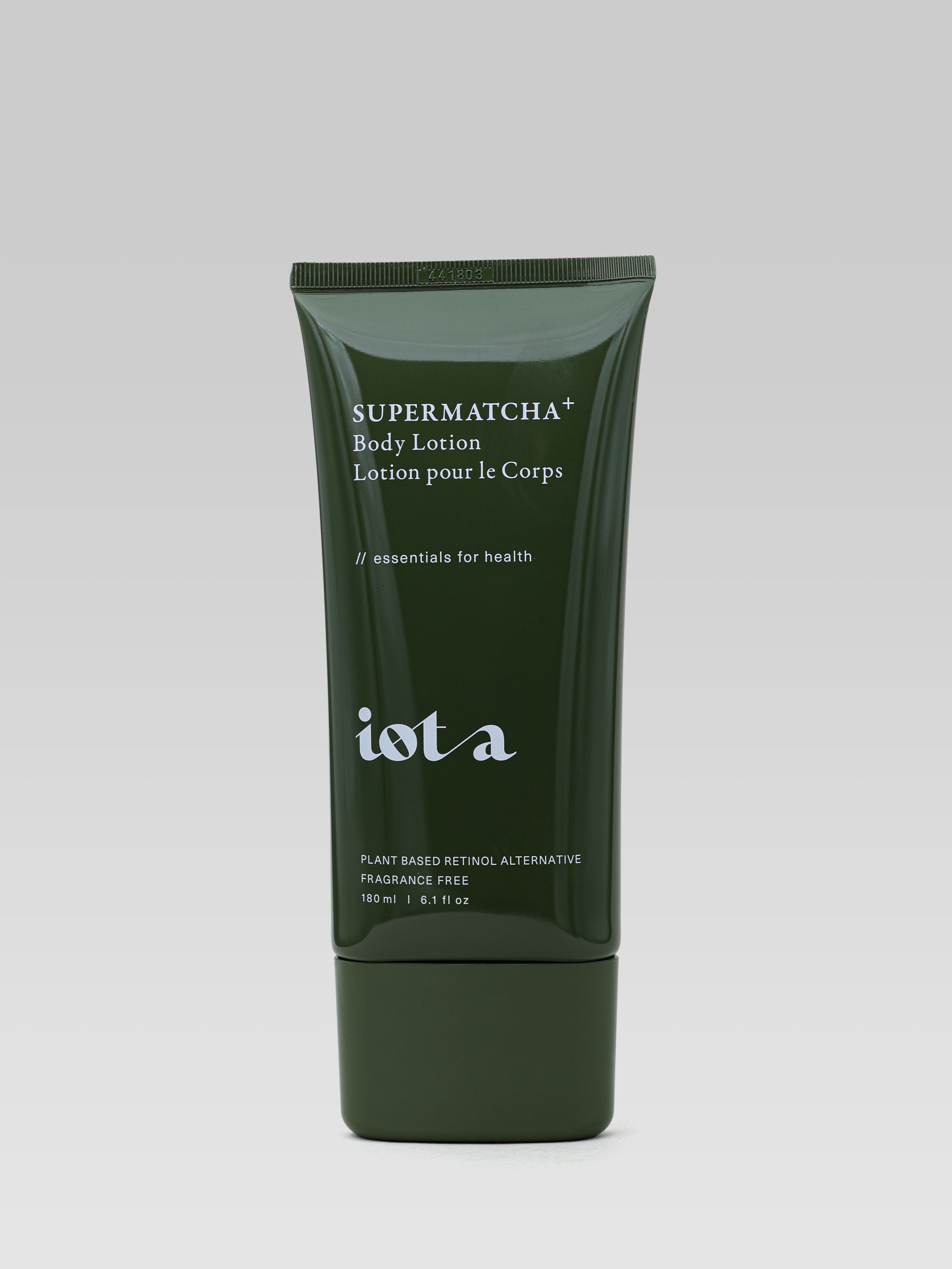 IOTA Supermatcha Body Lotion⁺ - Fragrance-free essentials for health plant based retinol alternative 180ml product shot