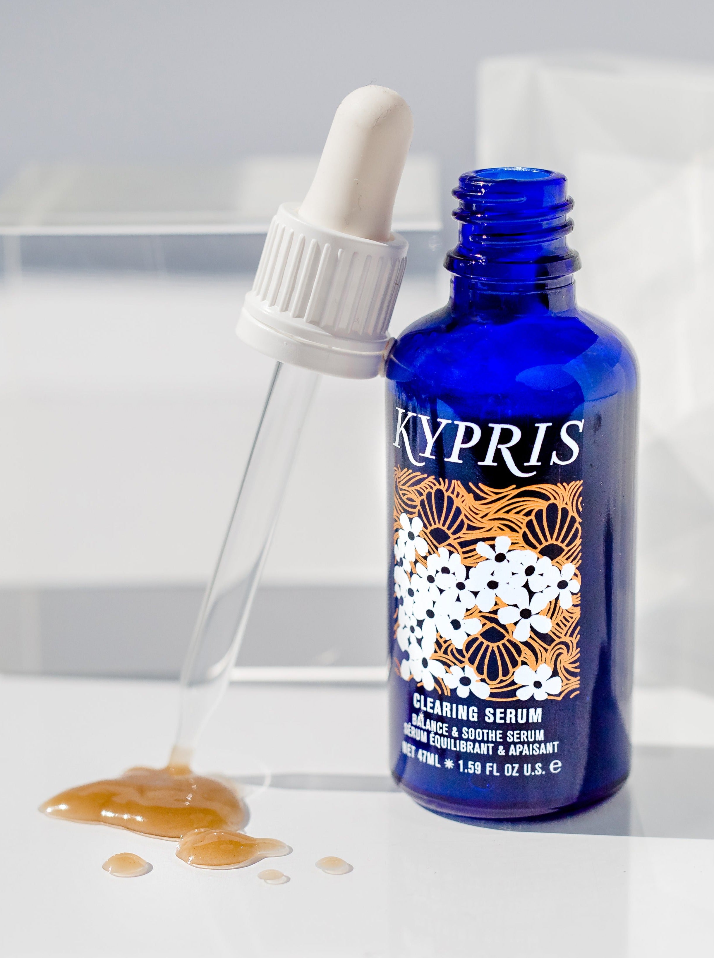 Kypris Clearing Serum product shot mood picture