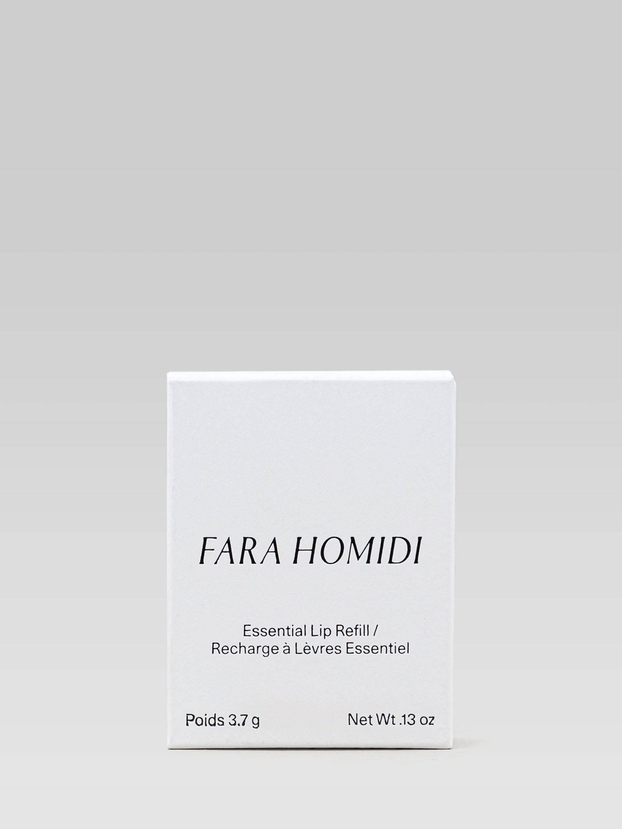 FARA HOMIDI Essential Lip Refill packaging product box Nude 1