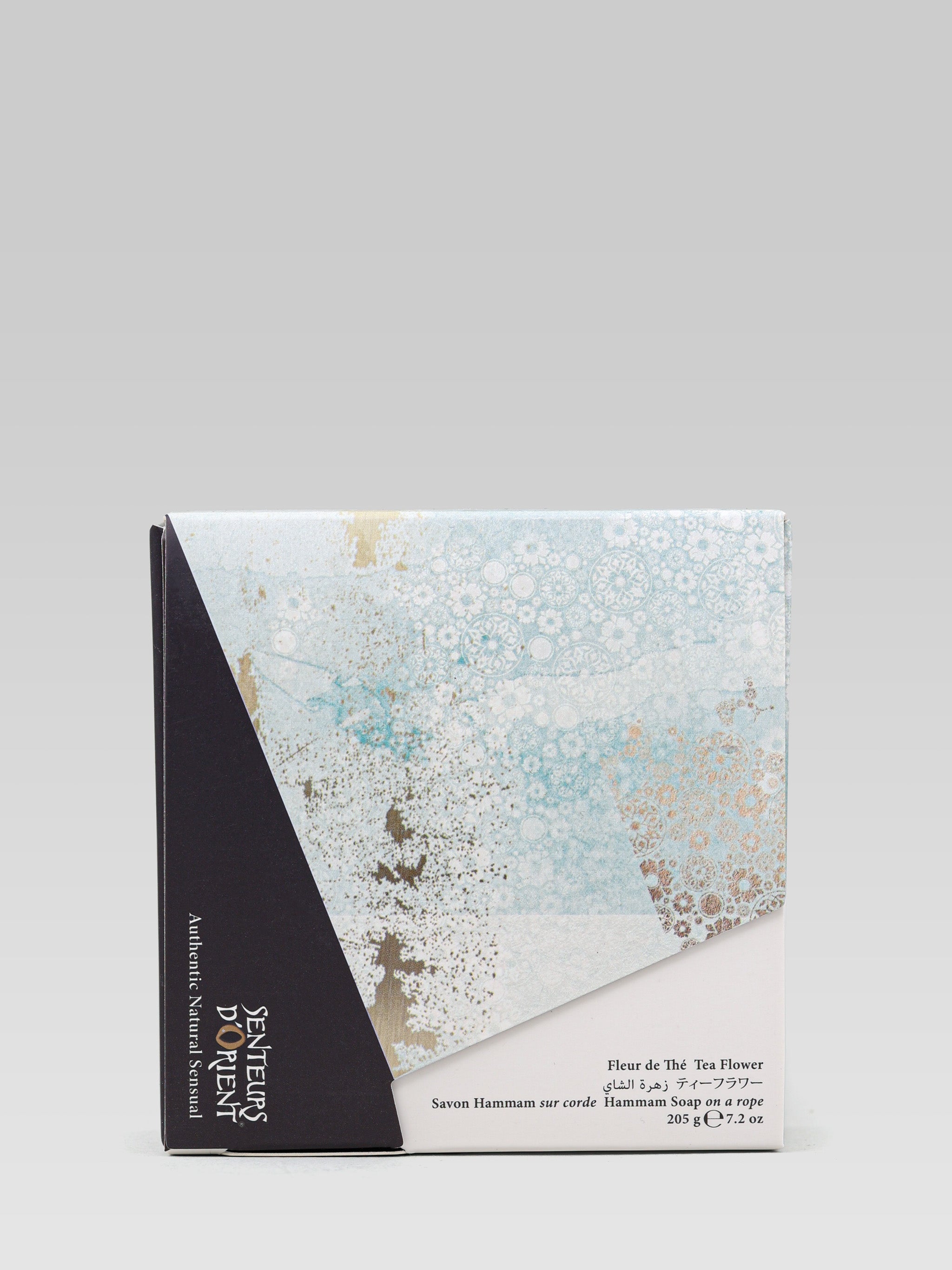 Senteurs dOrient Soap on a Rope Tea Flower product packaging