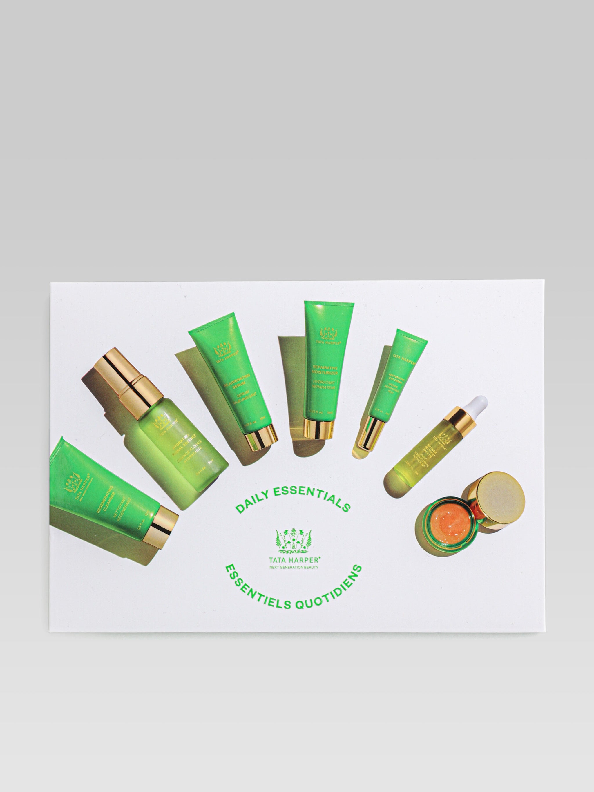 TATA HARPER Tata’s Daily Essentials Set Travel Kit prodcut packaging