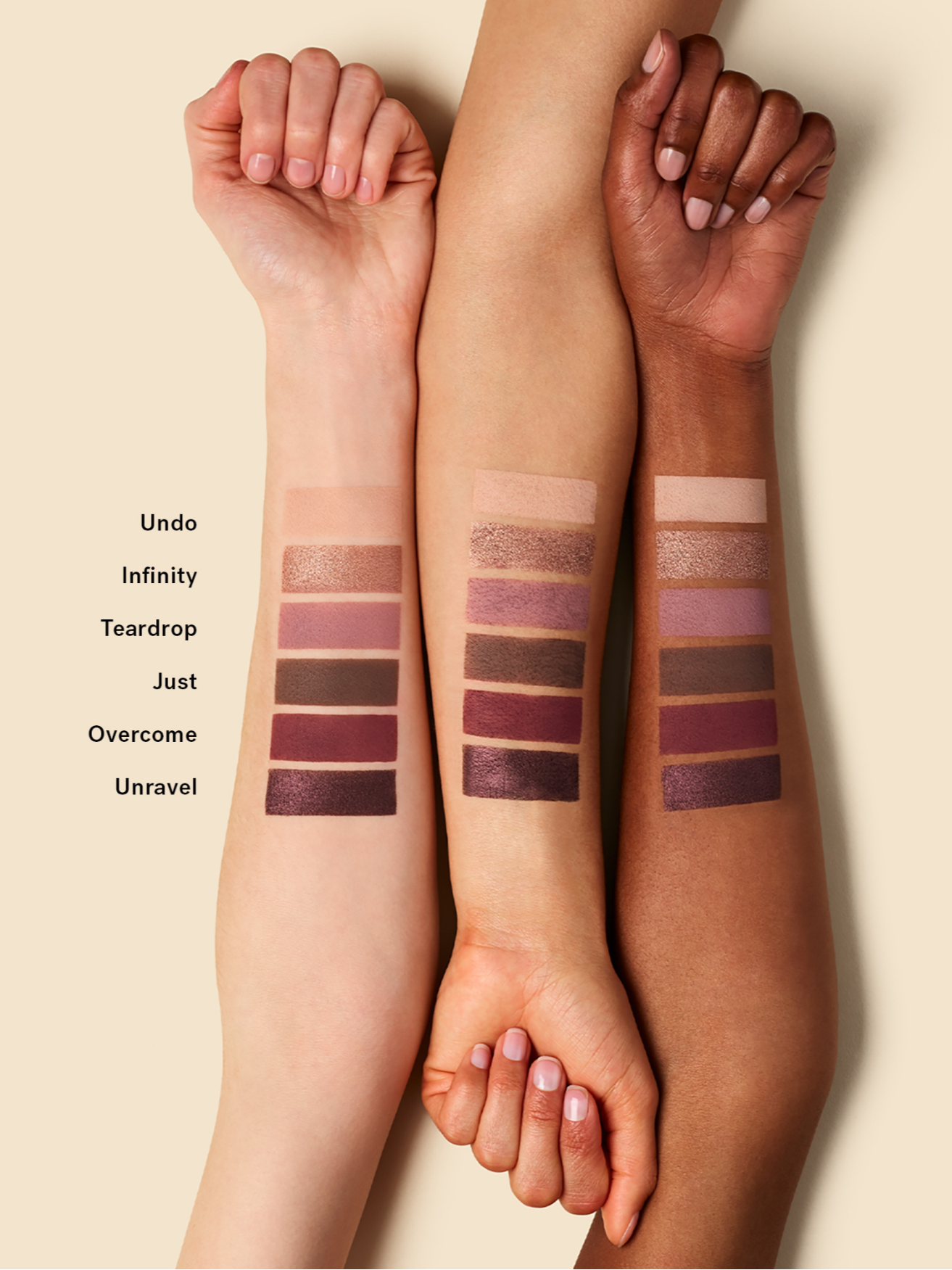 ILIA BEAUTY The Necessary Eyeshadow Palette Cool Nude Arm Swatches
