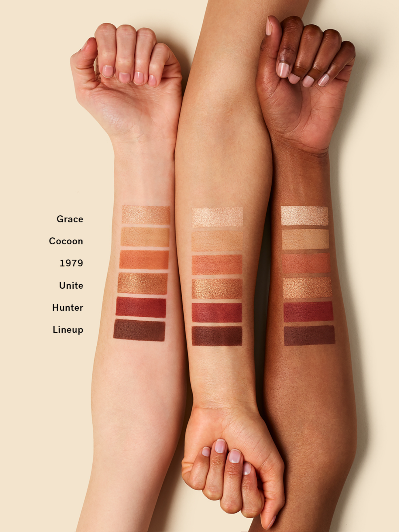 ILIA BEAUTY The Necessary Eyeshadow Palette Warm Nude Arm Swatches