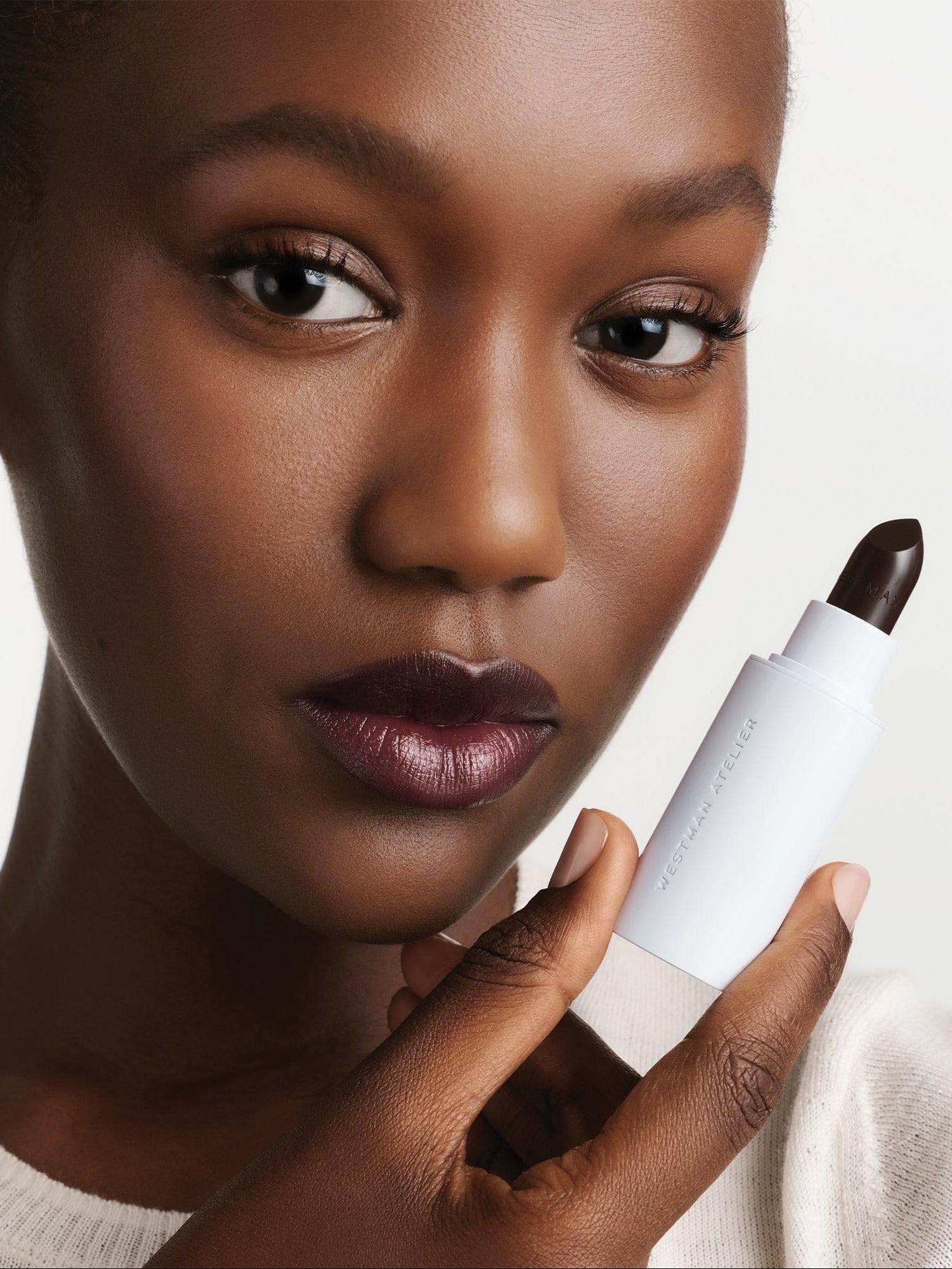 WESTMAN ATELIER HydroBalm Tinted Lipstick in Onyx Model