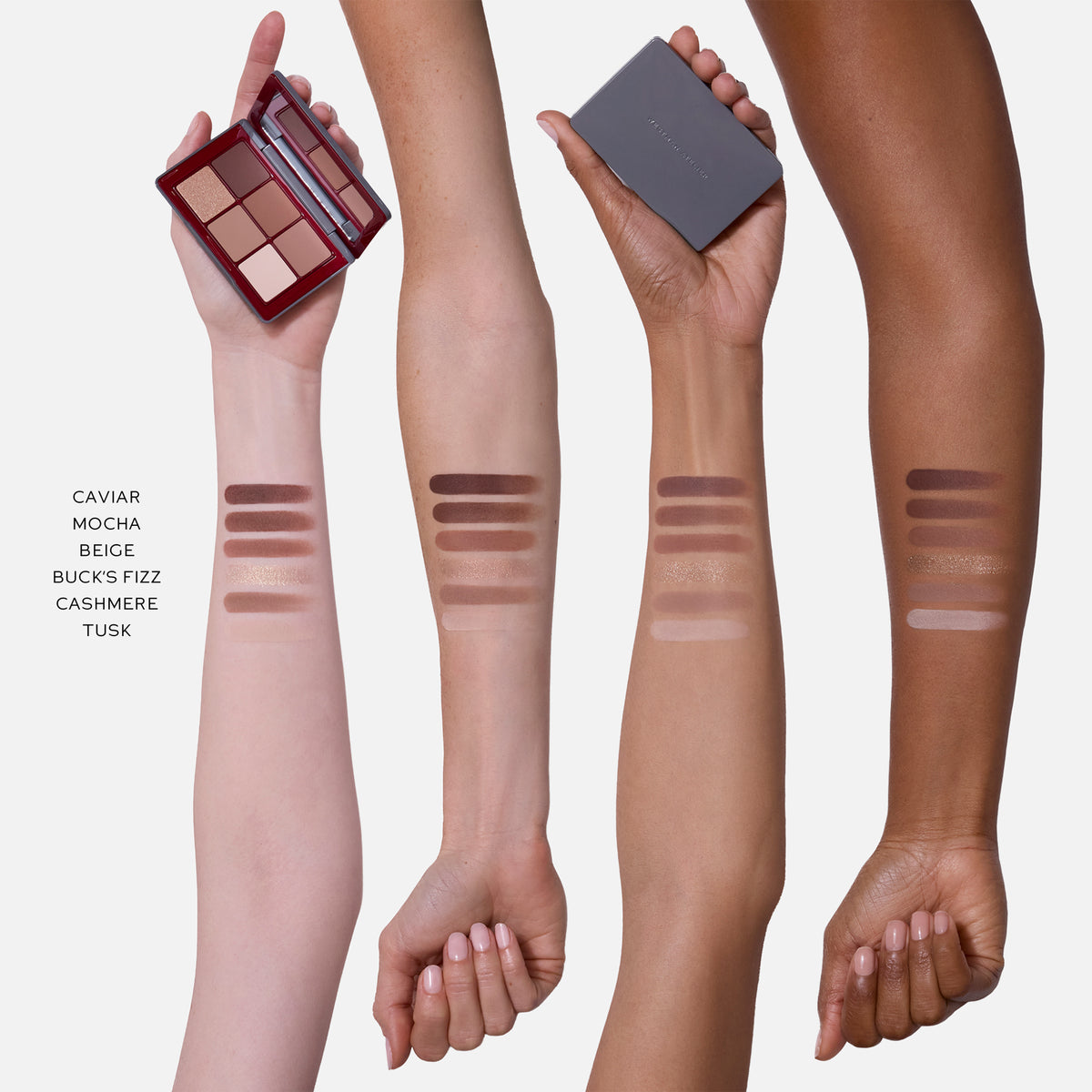 WESTMAN ATELIER The Eyeshadow Holiday Edit arm swatches