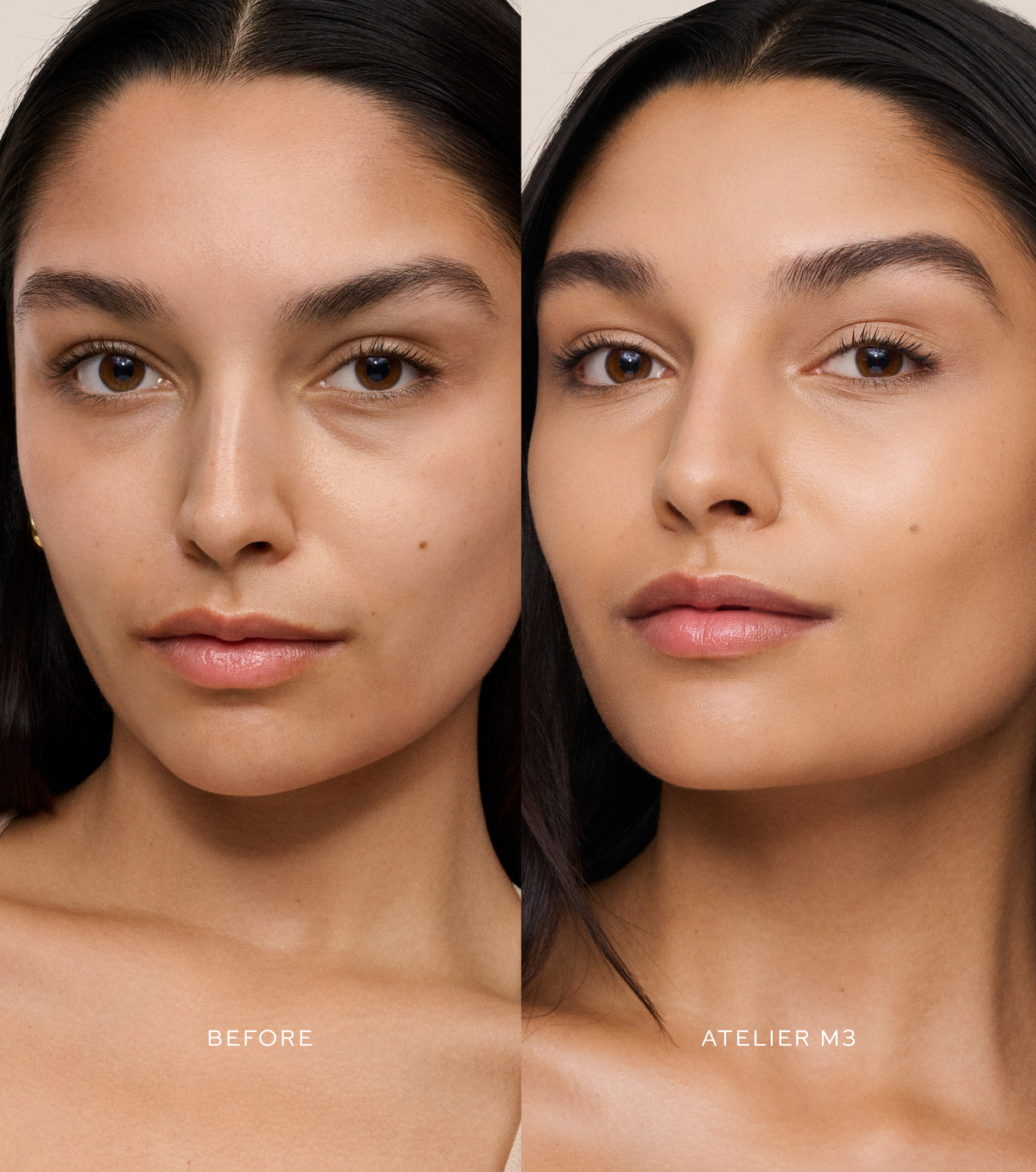 WESTMAN ATELIER Vital Skincare Concealer in Atelier M3 before and after application