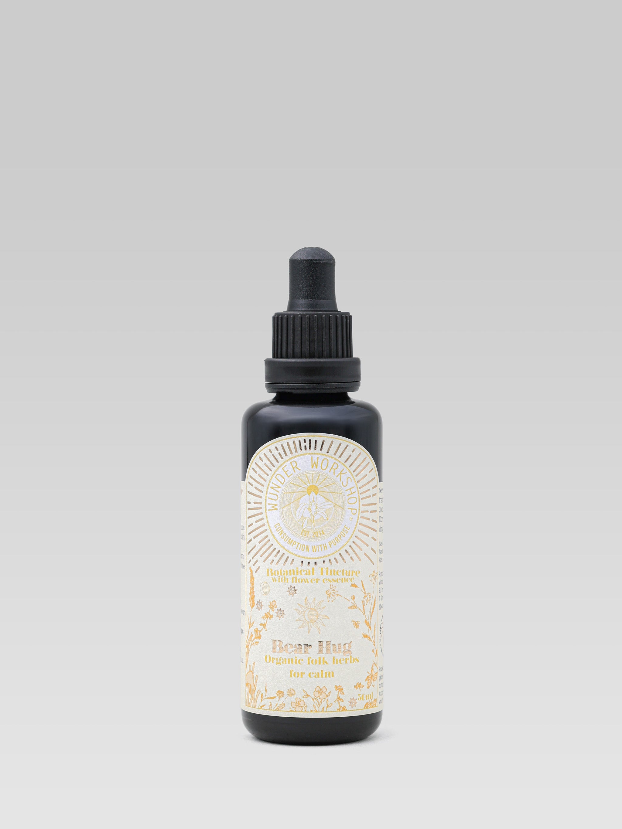 Wunder Workshop Bear Hug Tincture Organic Folk Herbs for Calm with flower essence 