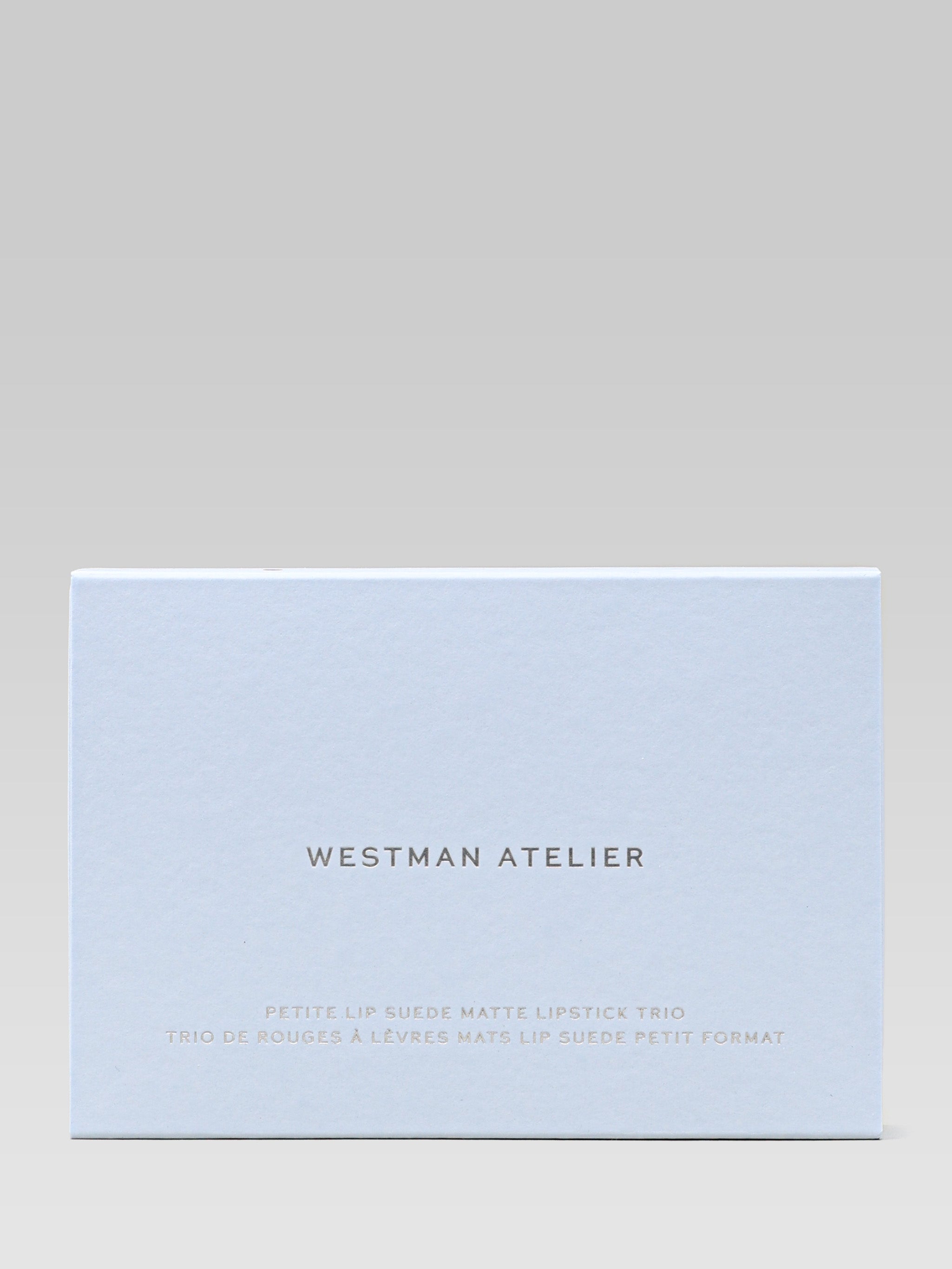 WESTMAN ATELIER Petite Lip Suede Matte Lipstick Trio packaging