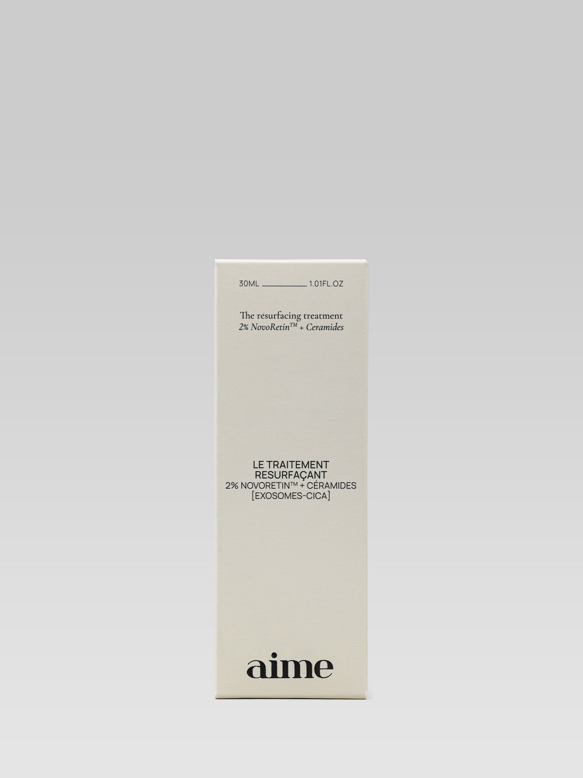 AIME The Resurfacing Treatment skincare serum packaging