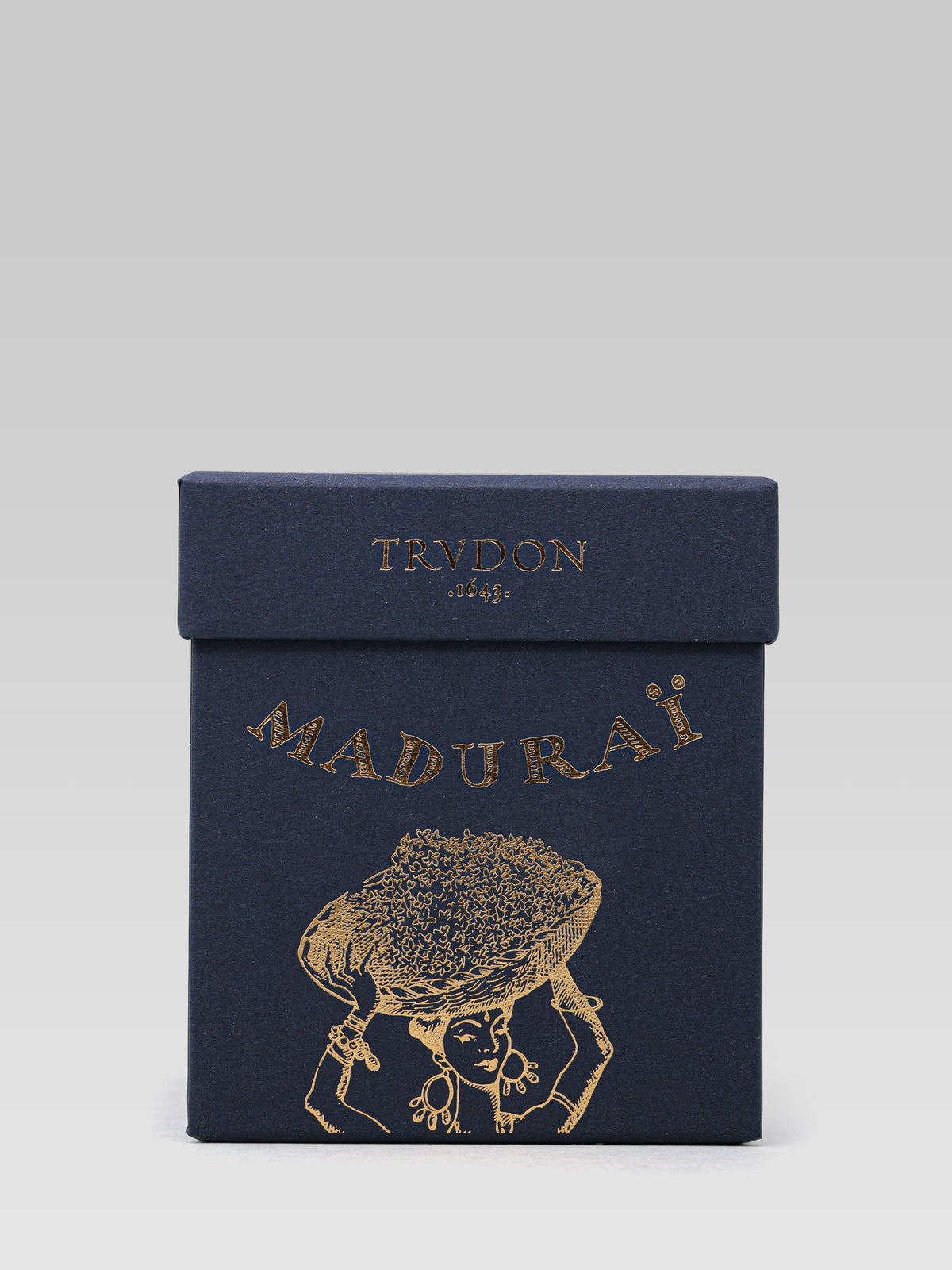 Cire Trudon Madurai scented candle in dark blue signature packaging
