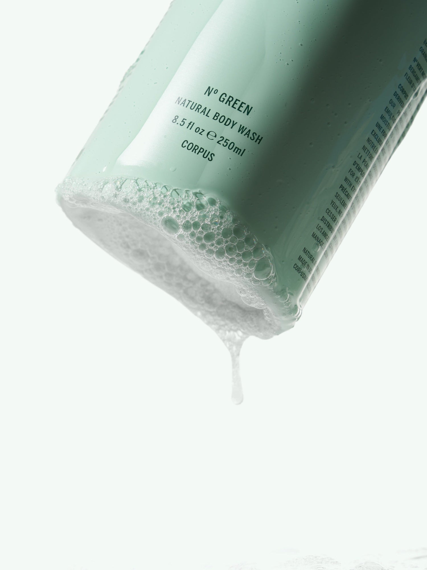 Corpus N° Green Body Wash bottle with foaming cleanser