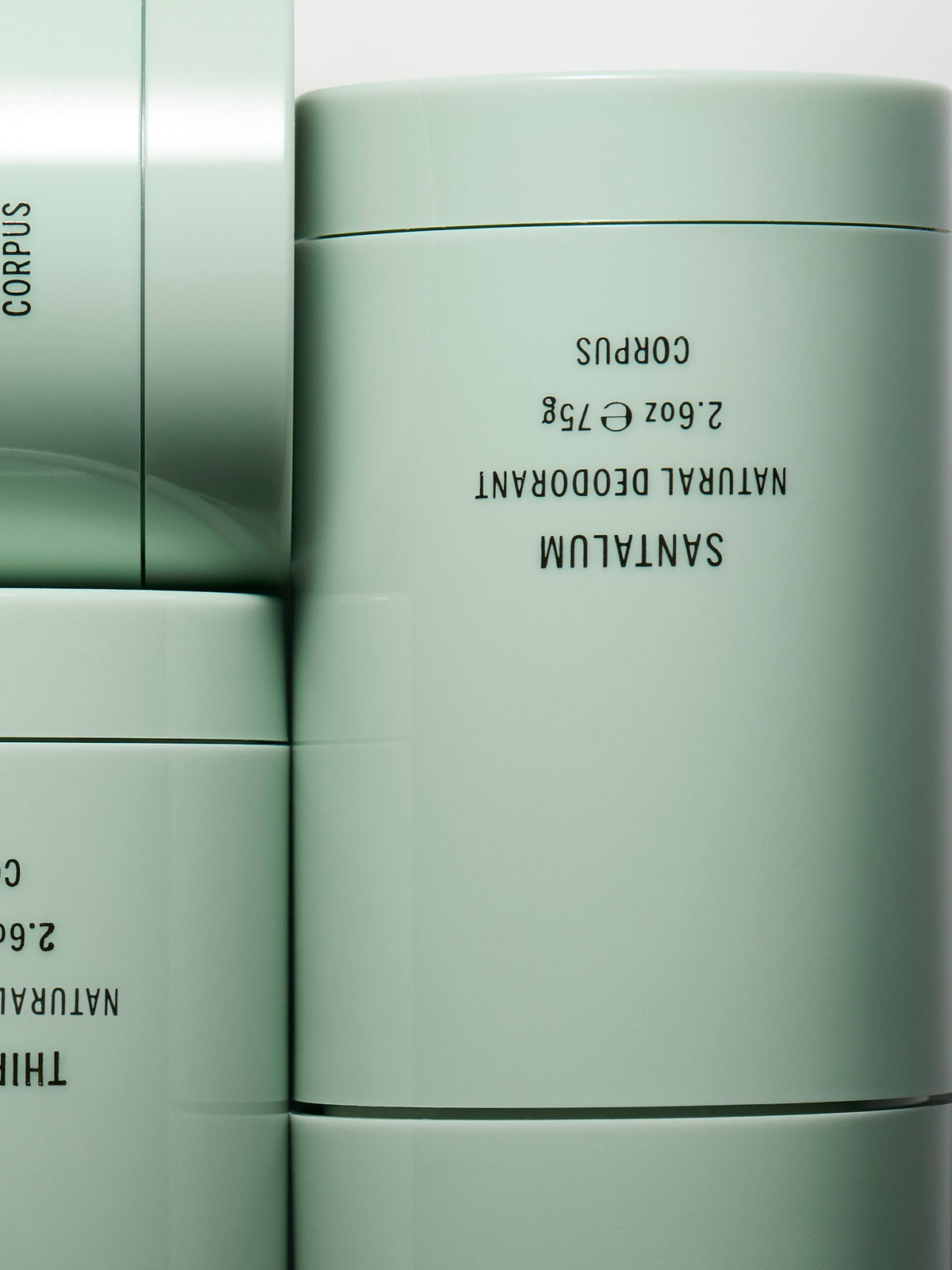 CORPUS Natural Deodorant Santalum shown with matching packaging