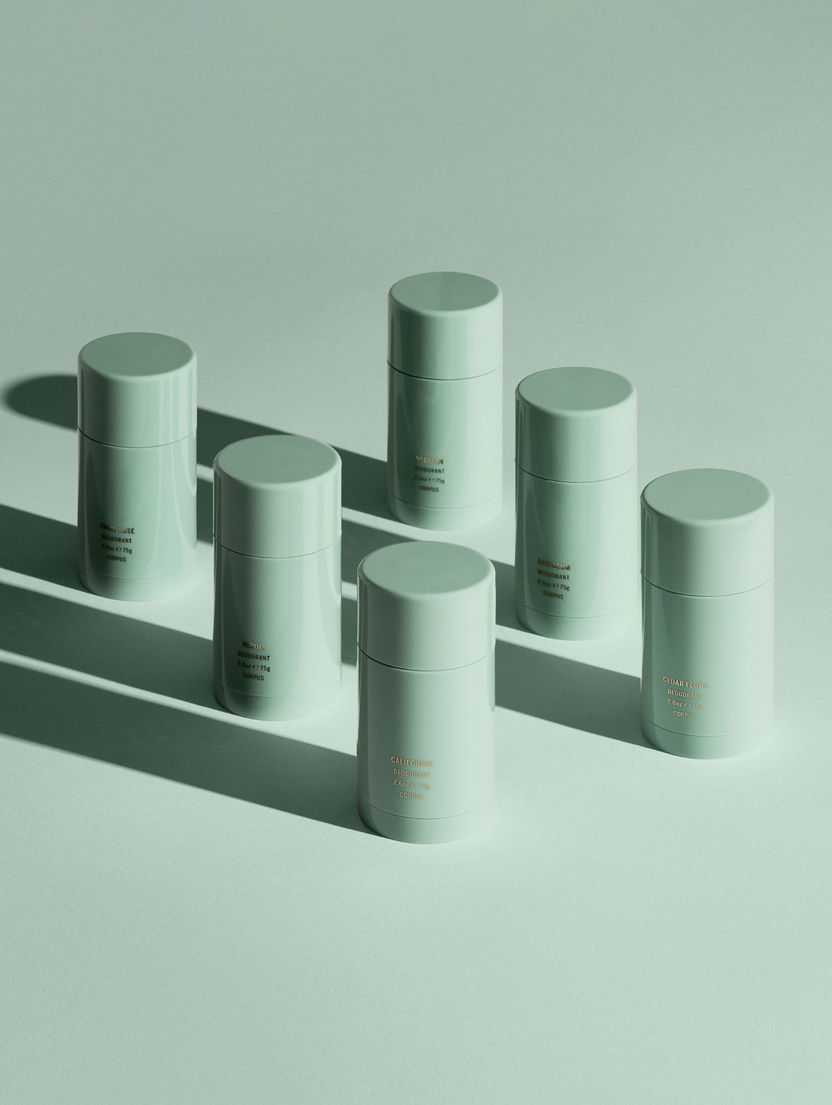 CORPUS Natural Deodorant Sticks in different scents