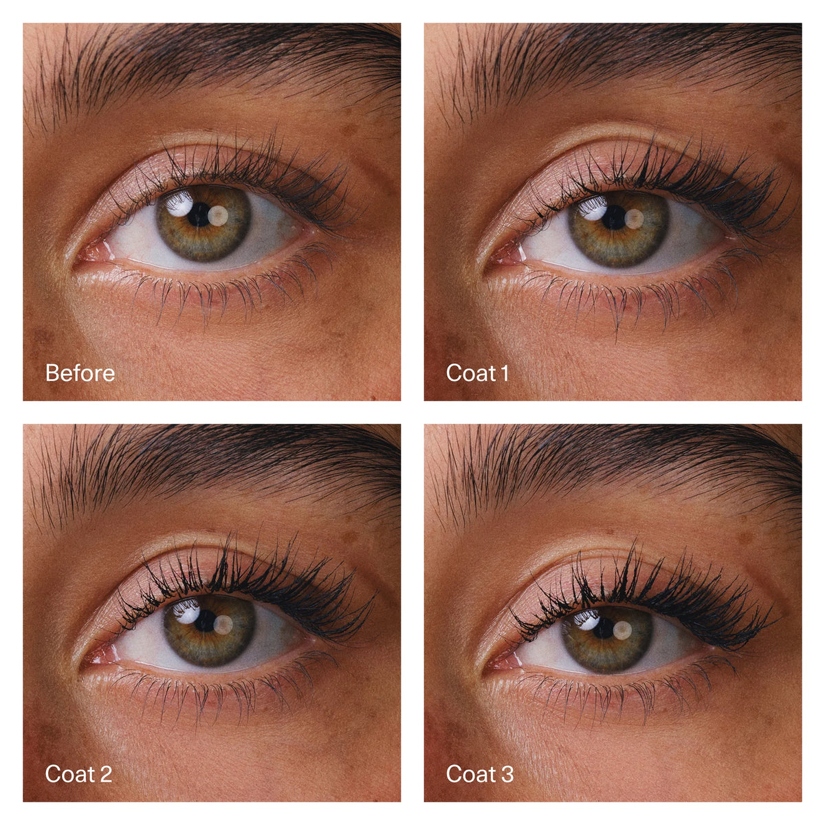 Fara Homidi Pool Slick Lash Lacquer in Absolu before and after three coats