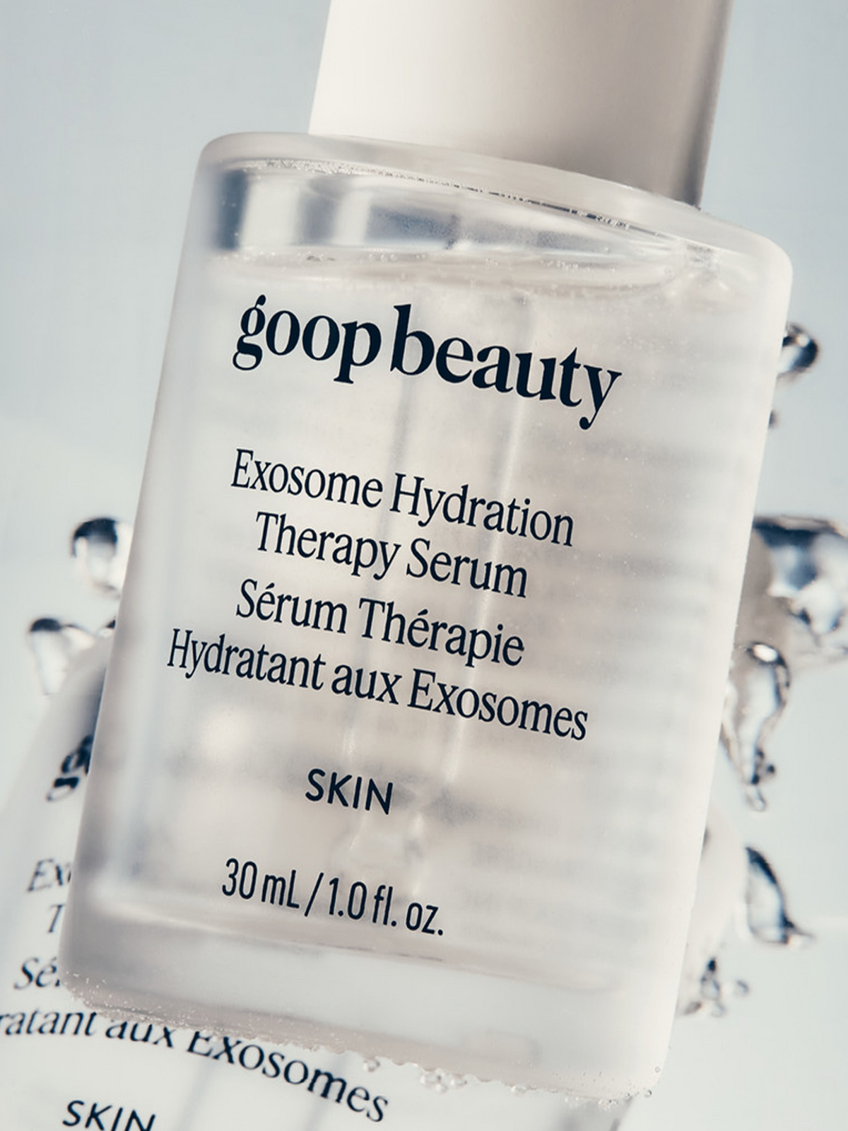 goop beauty Exosome Hydration Therapy Serum in water