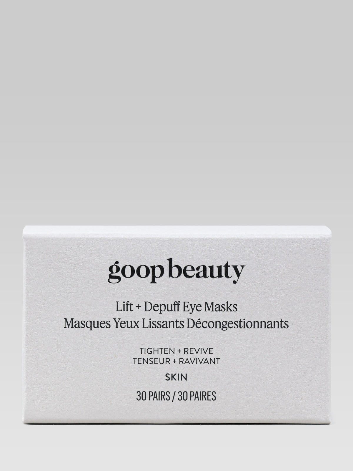 goop beauty Lift + Depuff Eye Masks packaging