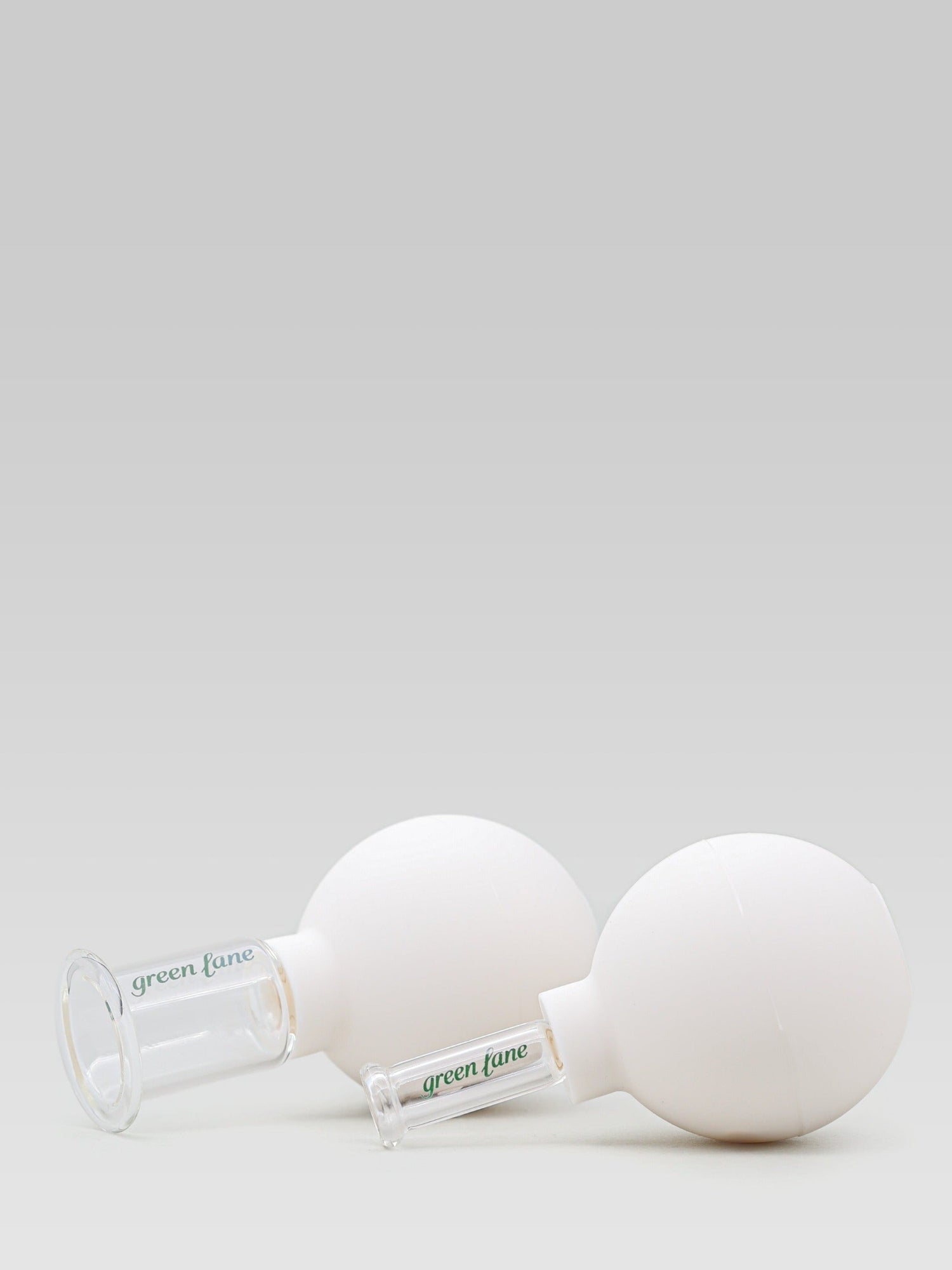 GREENLANE facial cupping set with two white skincare massage cups