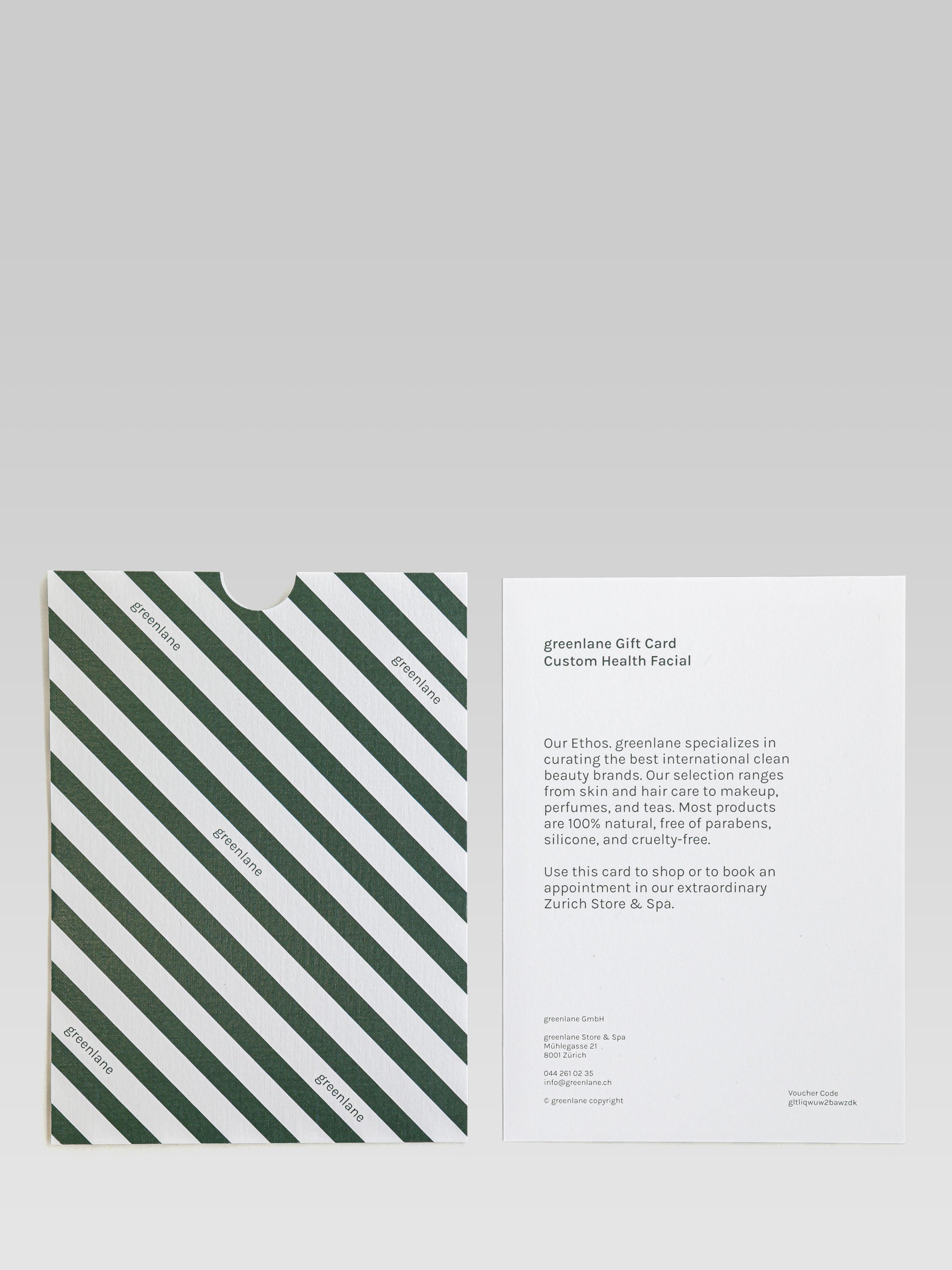 GREENLANE Gift Card for a Custom Health Facial at the Zurich Spa