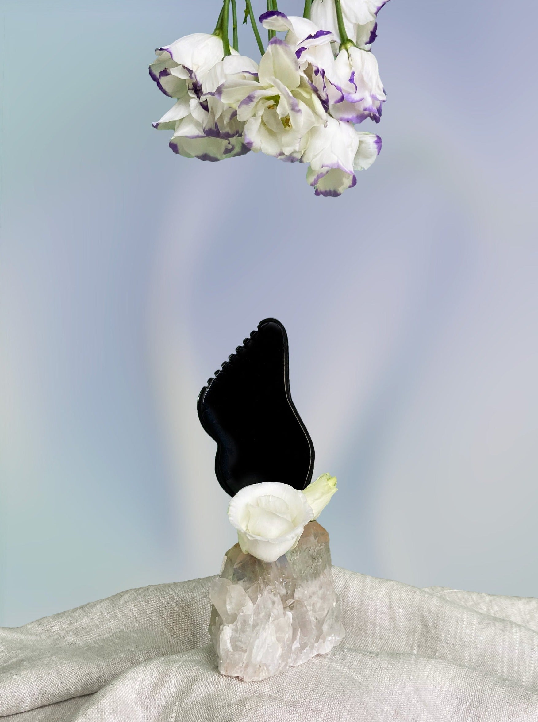 GREENLANE Obsidian Gua Sha Stone for facial massage and skincare ritual
